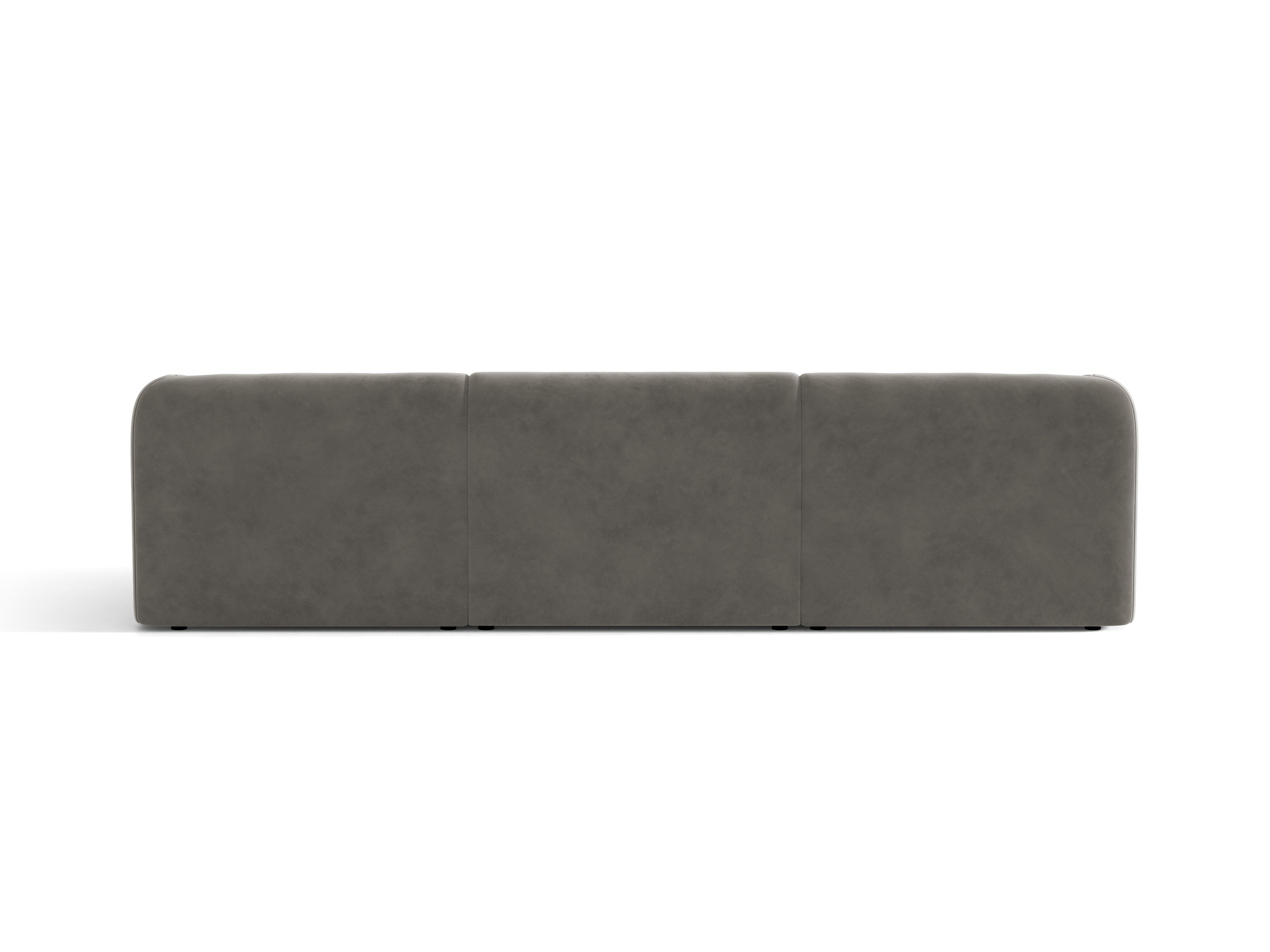 Miley Light Gray Velvet 3-Seater Sofa