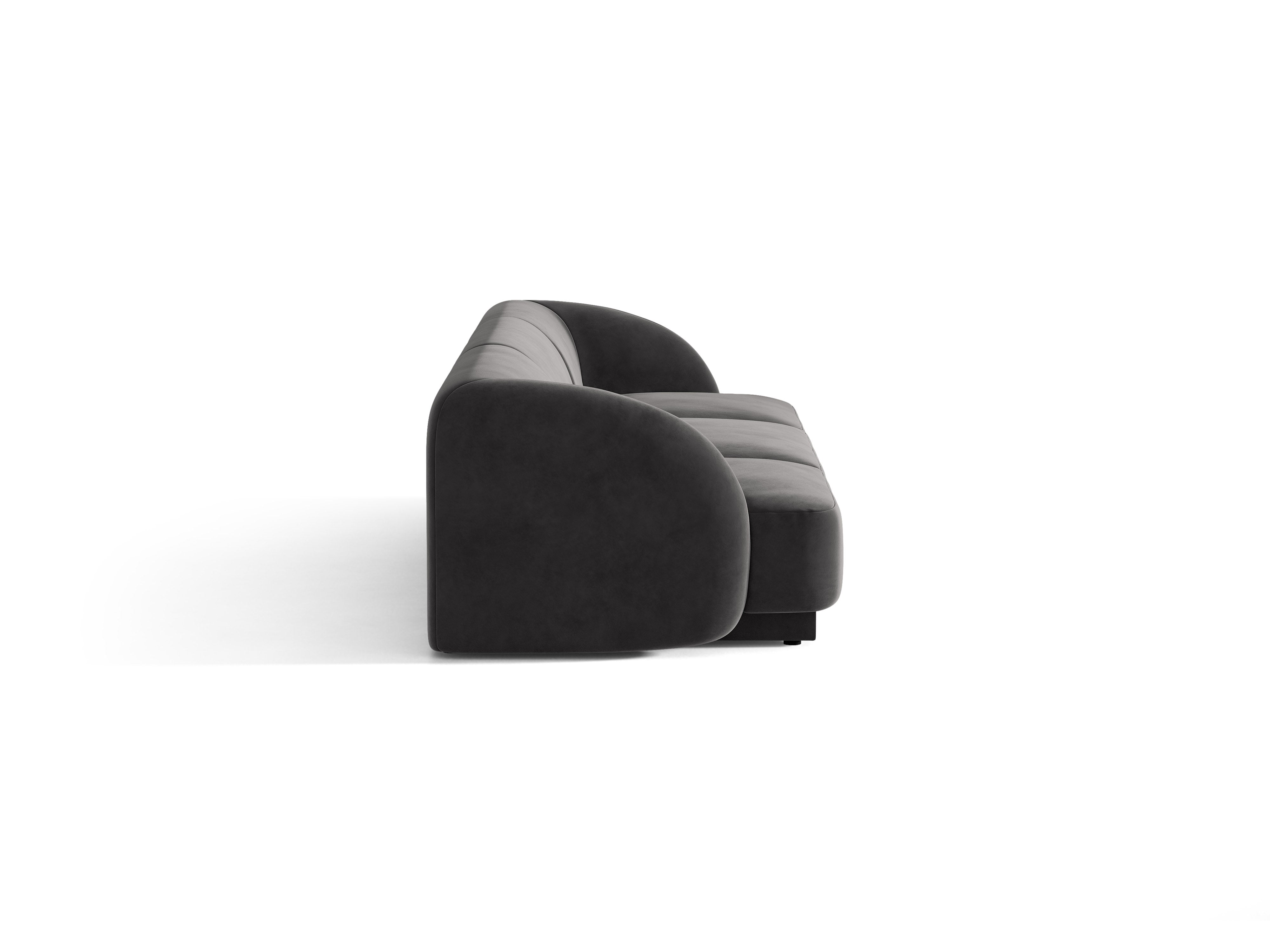 3-seater velvet sofa MILEY dark gray