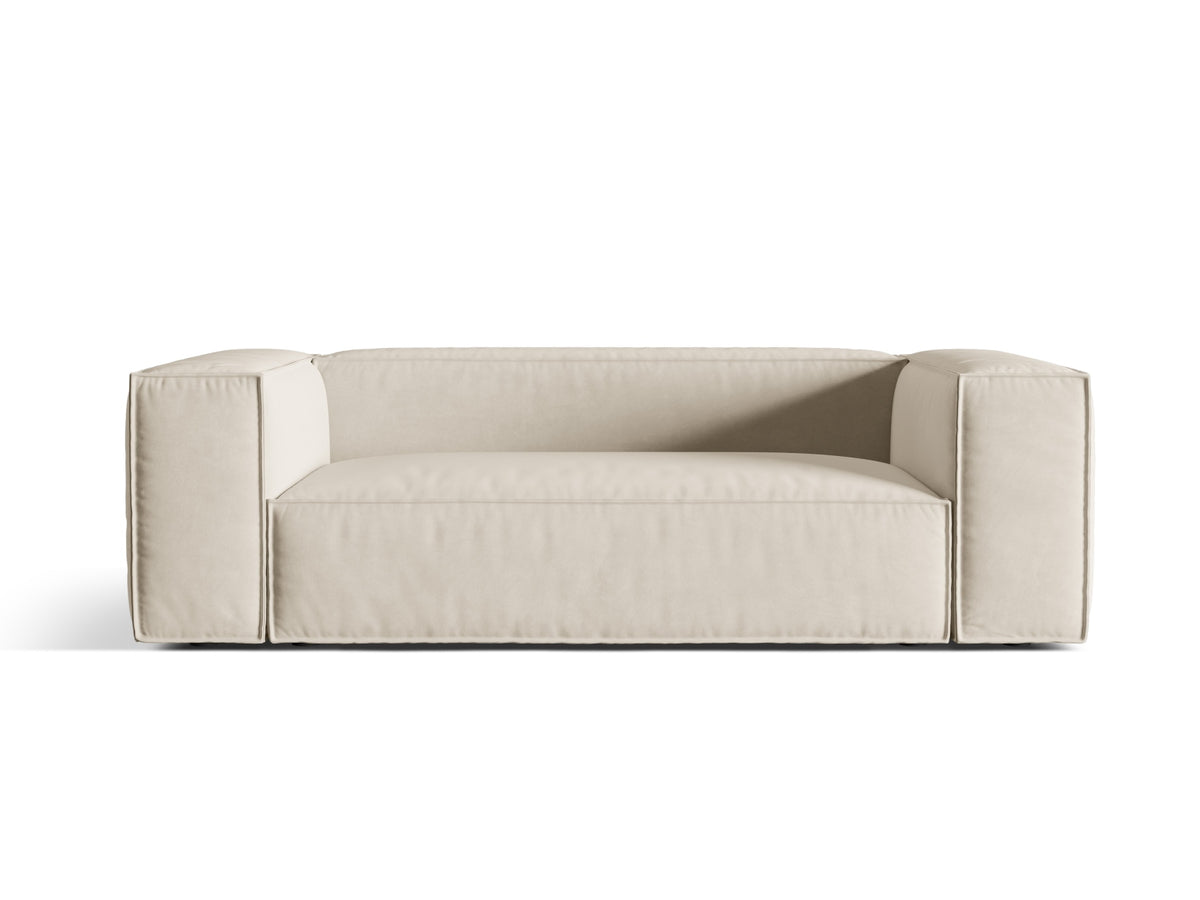 Sofa aksamitna 3-osobowa NURIA beżowy – Micadoni