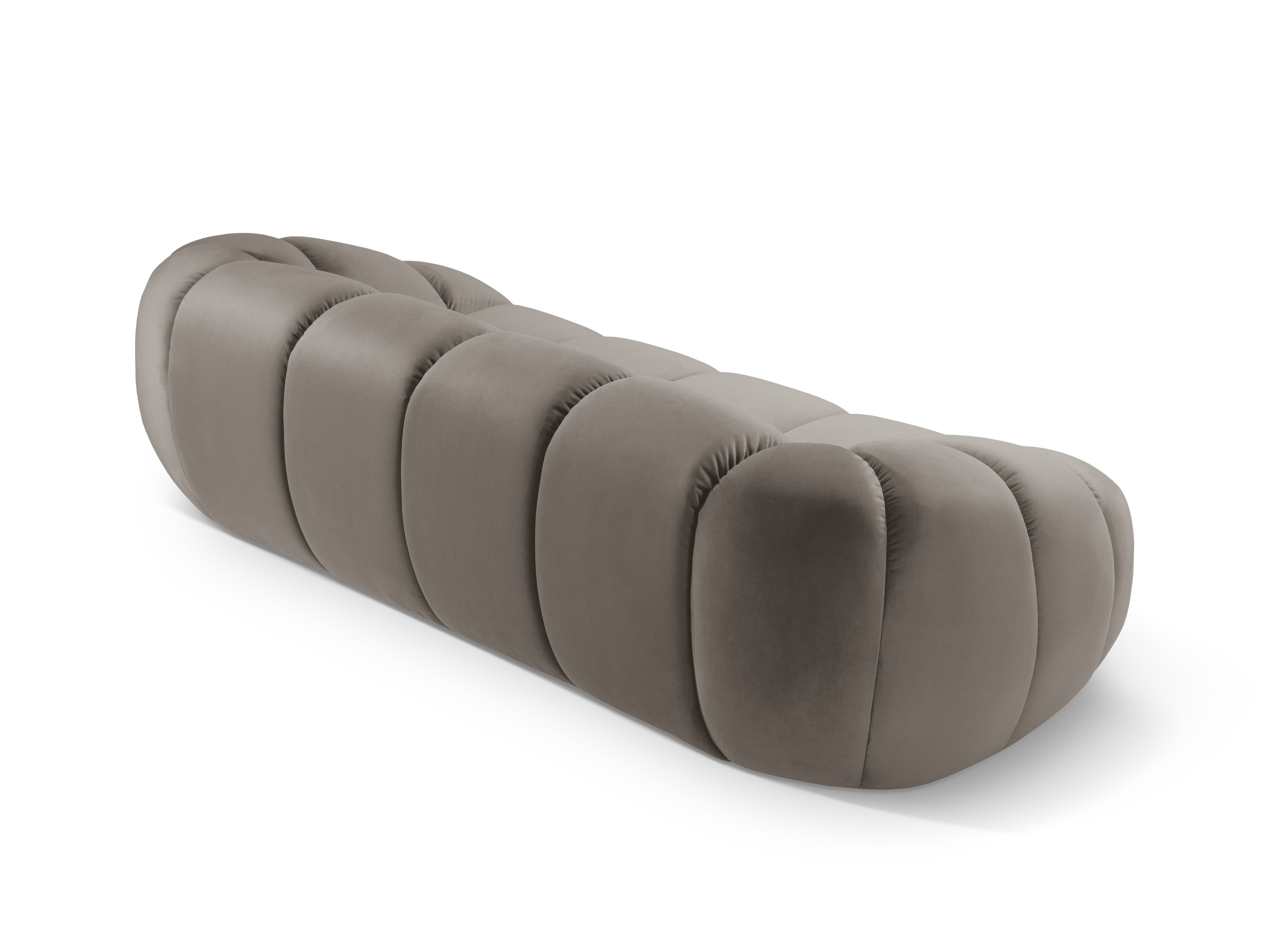 Sofa aus Samt 2,5-sitzig DIANA grau-braun