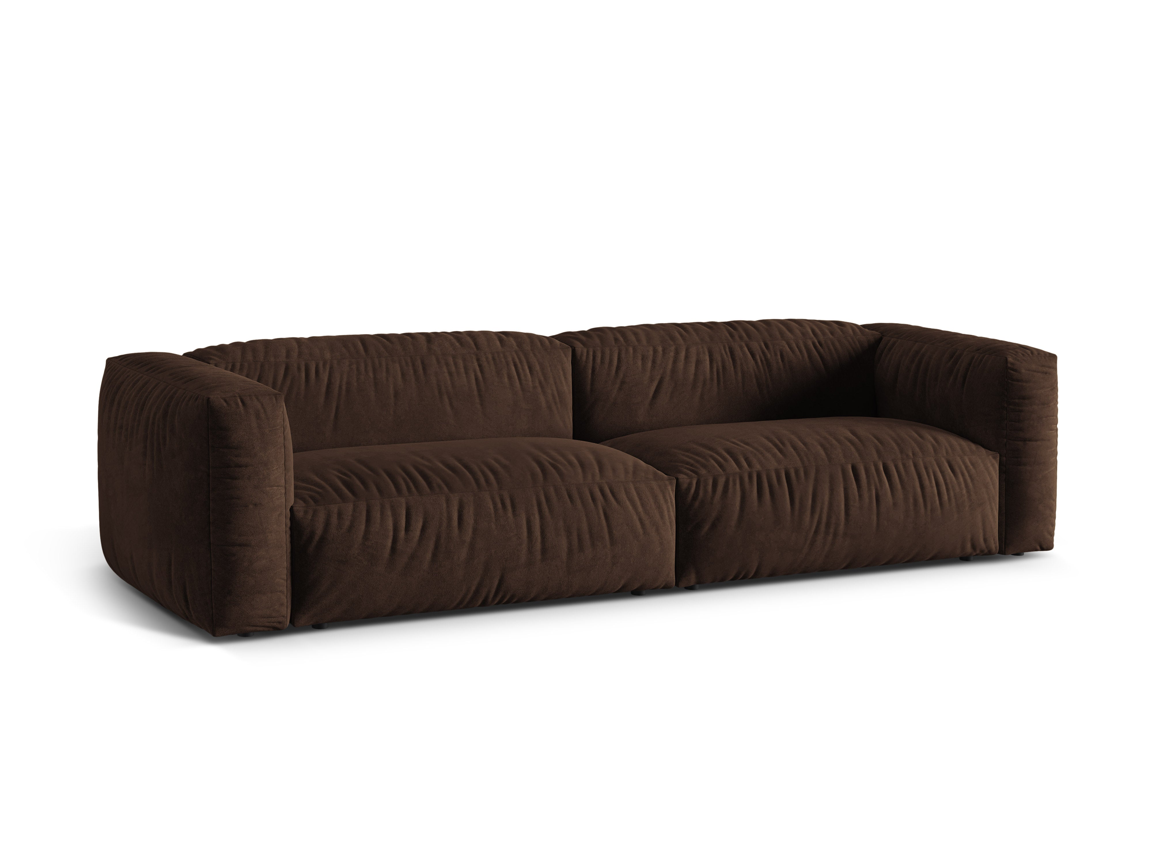Sofa aksamitna 4-osobowa MARTINA czekoladowy