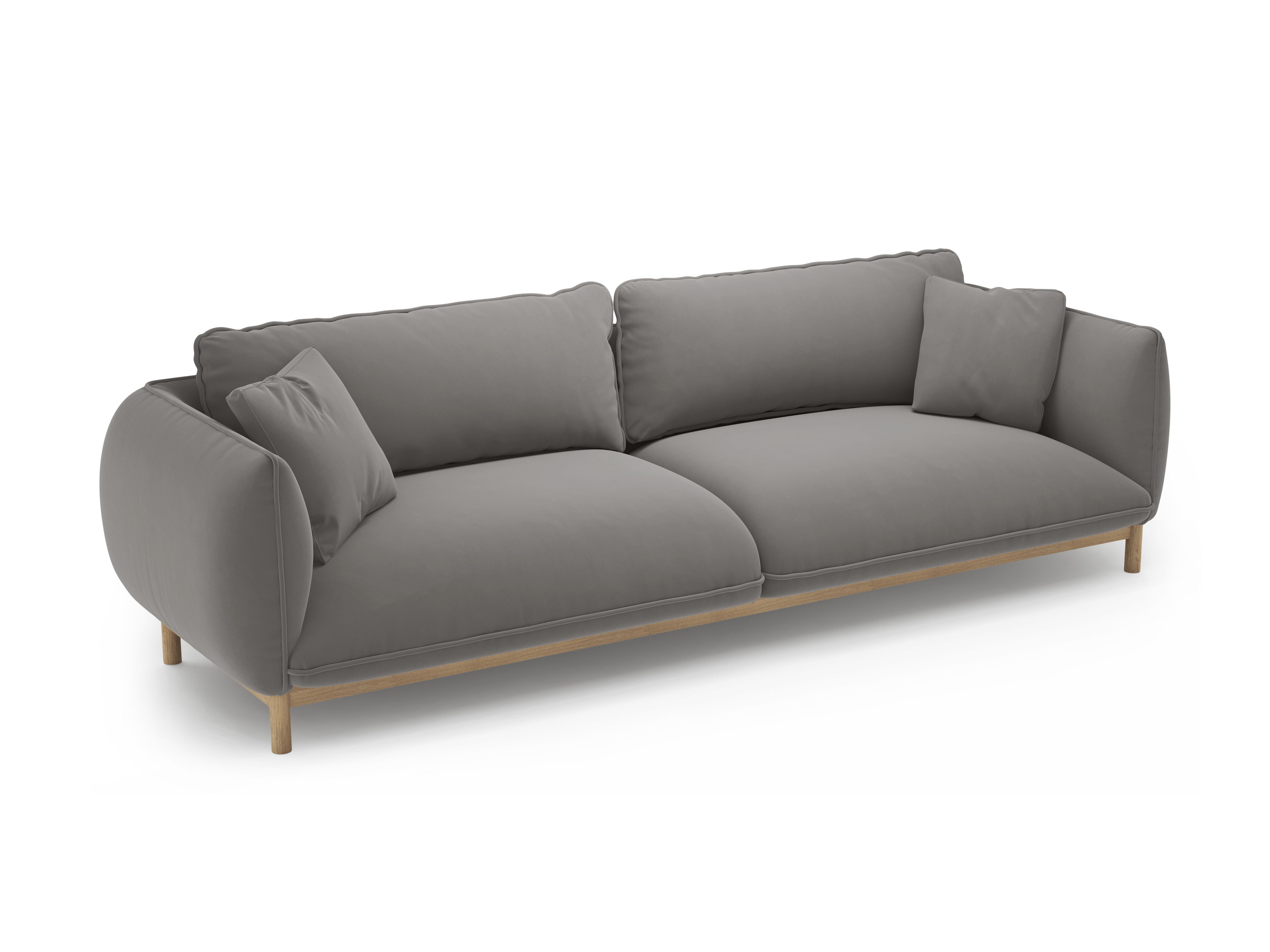Sofa aus Samt für 4 Personen ADA grau