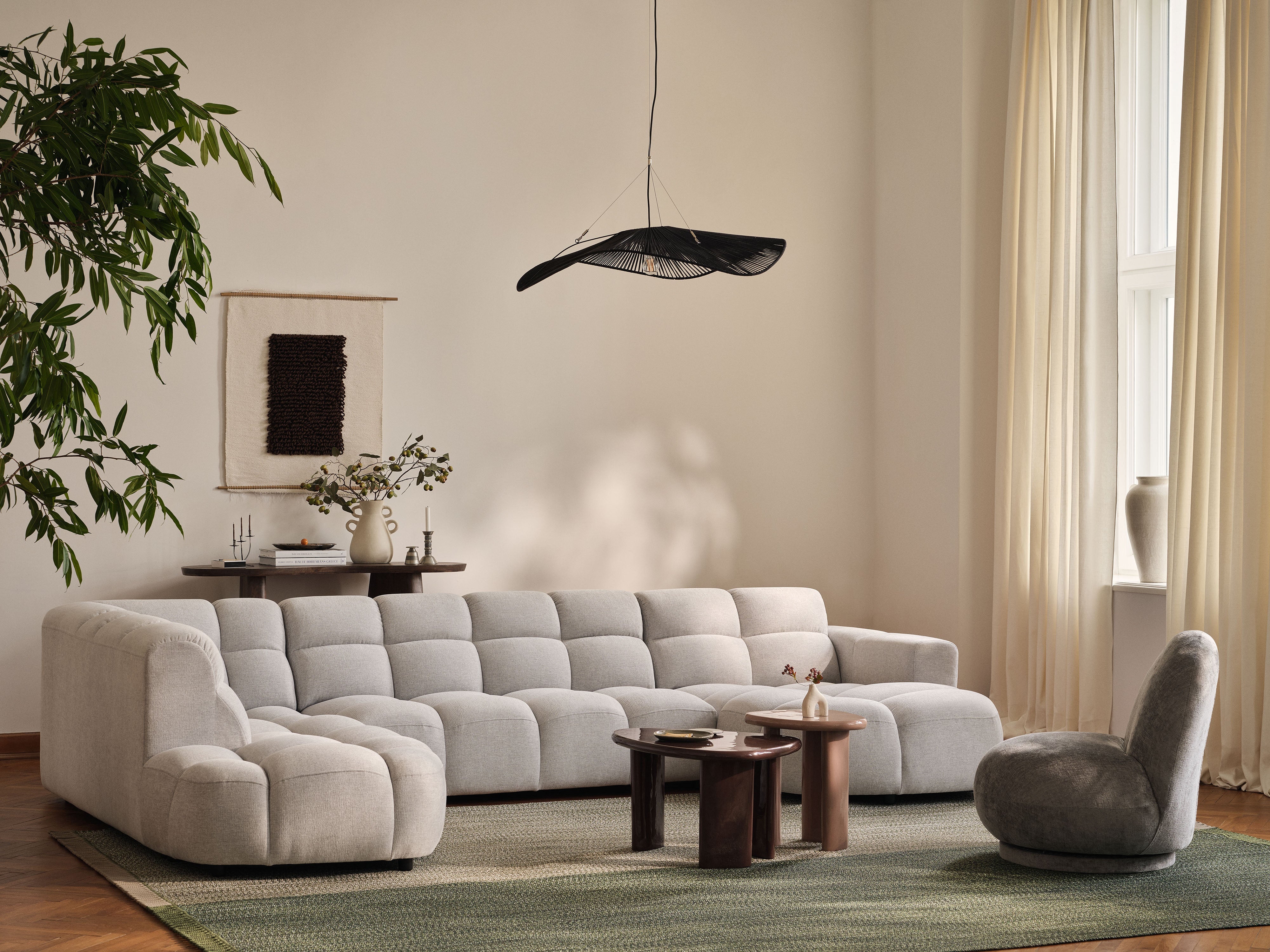 4-seater sofa LISA green chenille [Monika] [Julia spr]