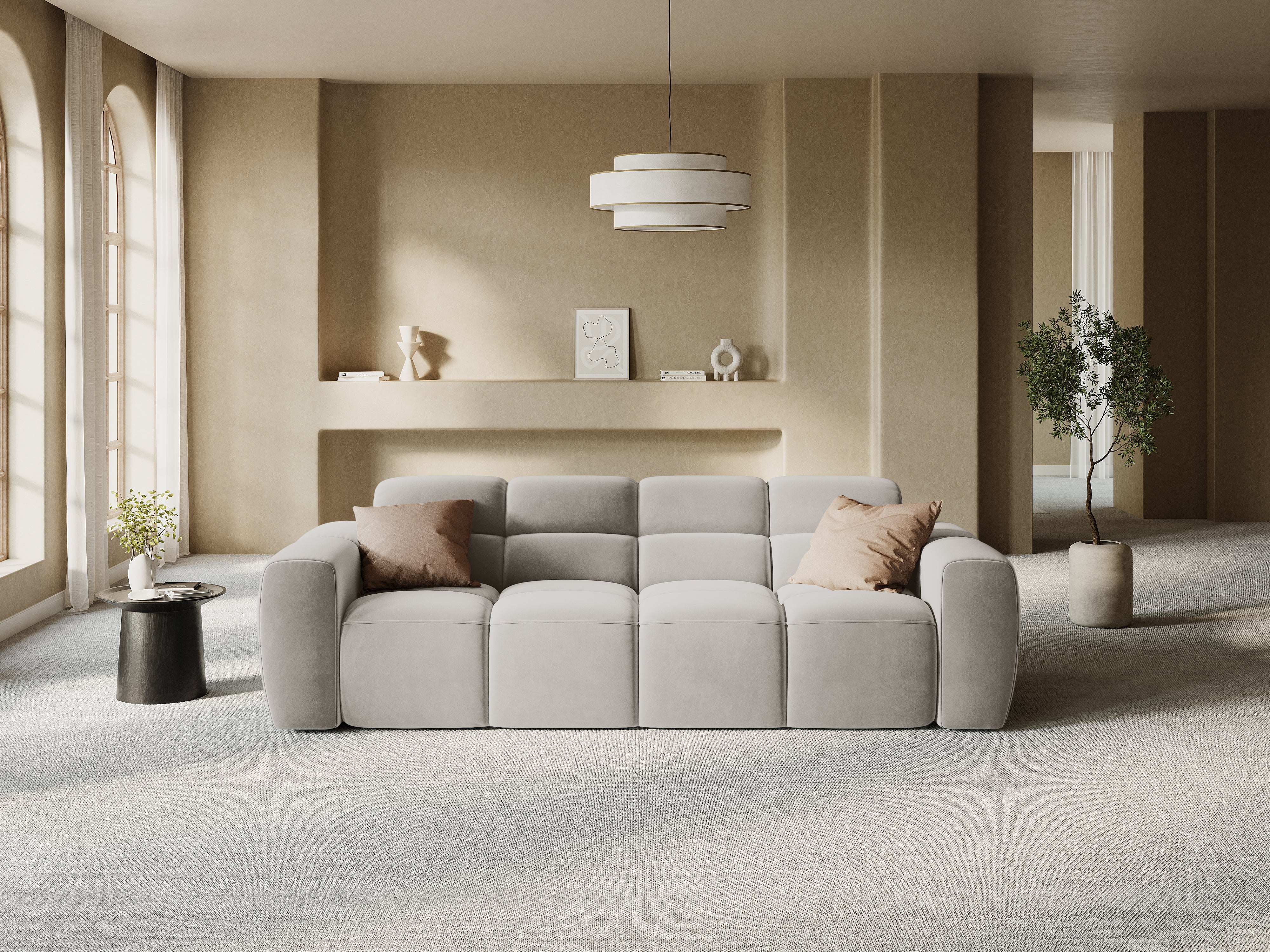 4-seater sofa LISA sand chenille [Monika] [Julia spr]