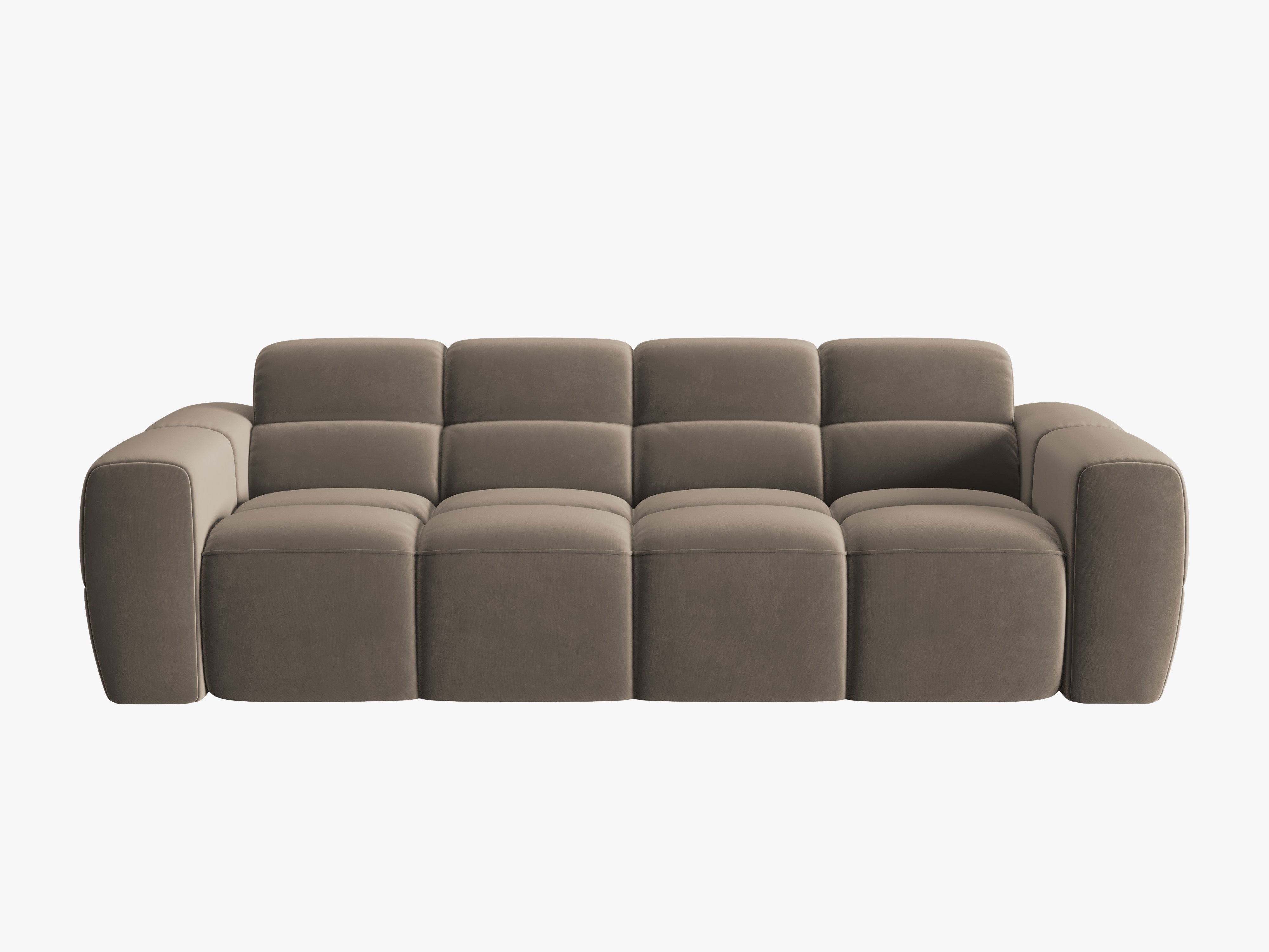 Velvet sofa for 4 people LISA light brown [Monika] [Julia spr]