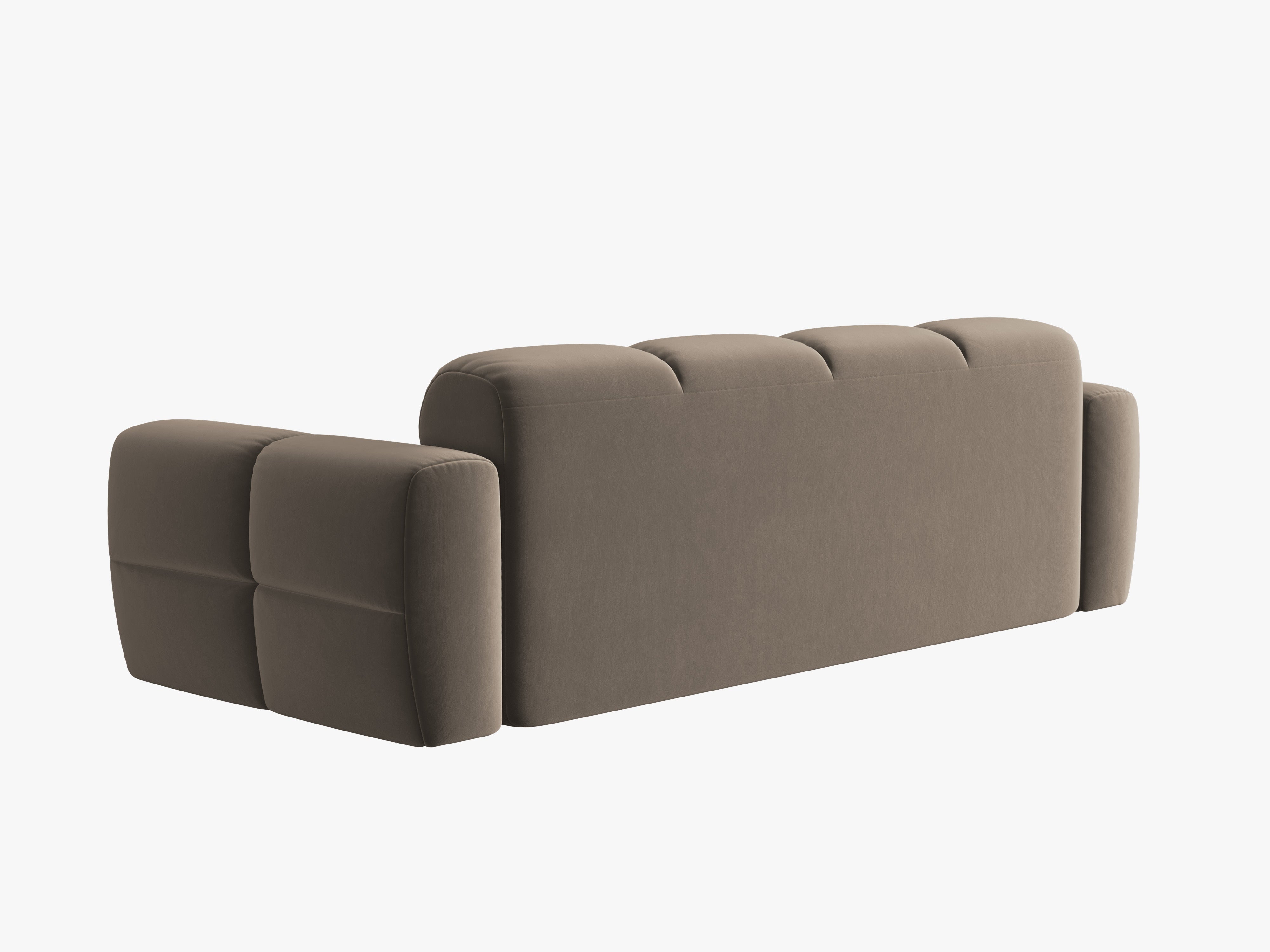 Velvet sofa for 4 people LISA light brown [Monika] [Julia spr]