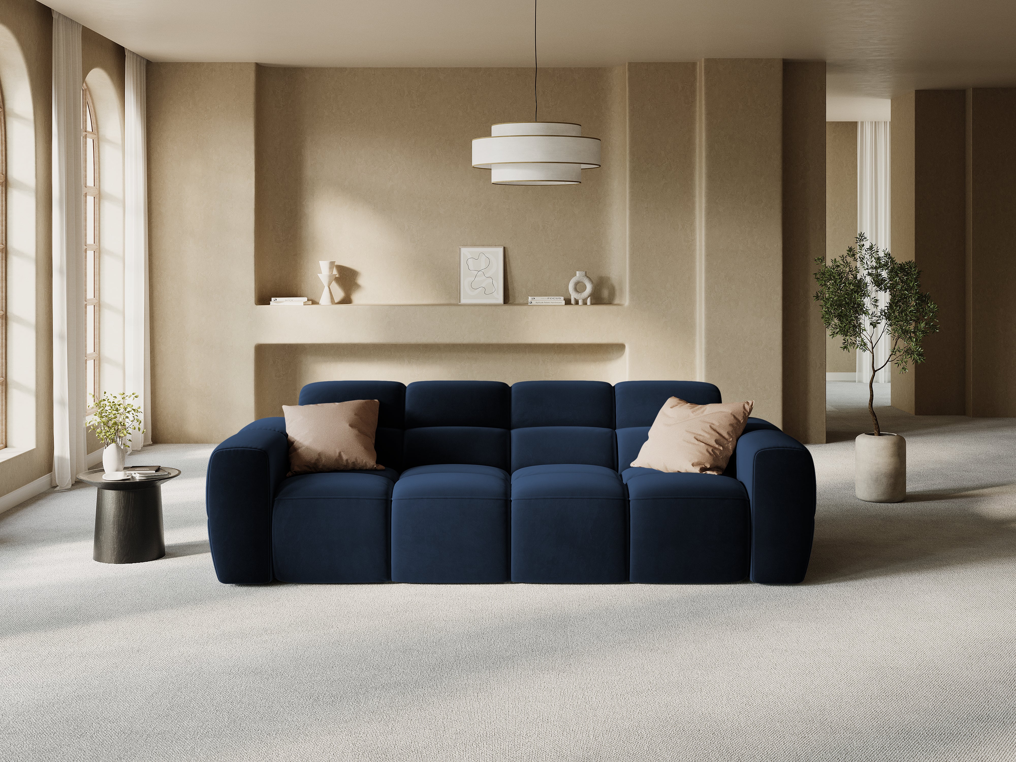 4-seater sofa LISA light blue chenille [Monika] [Julia spr]