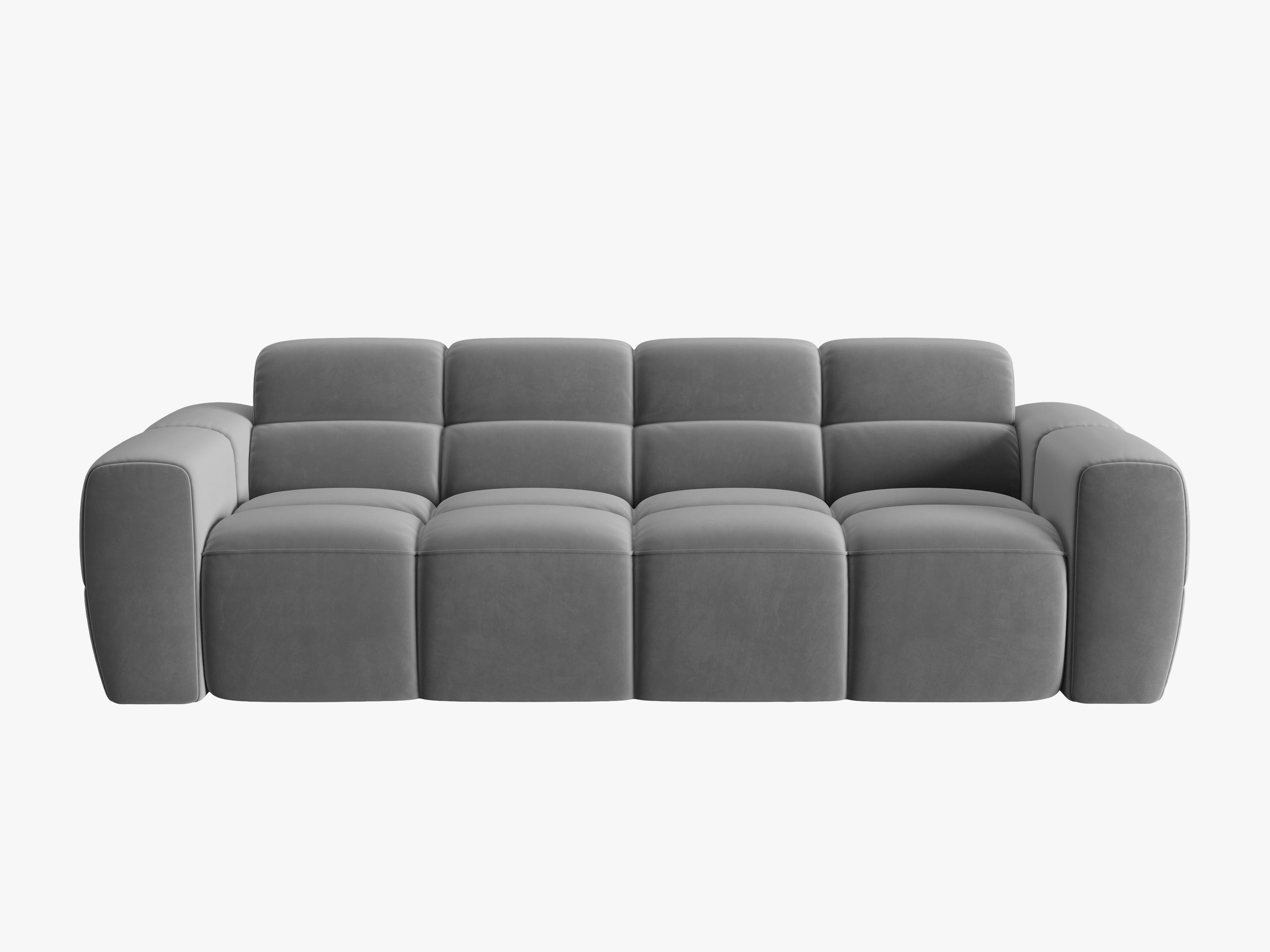 Velvet sofa for 4 people LISA light gray [Monika] [Julia spr]