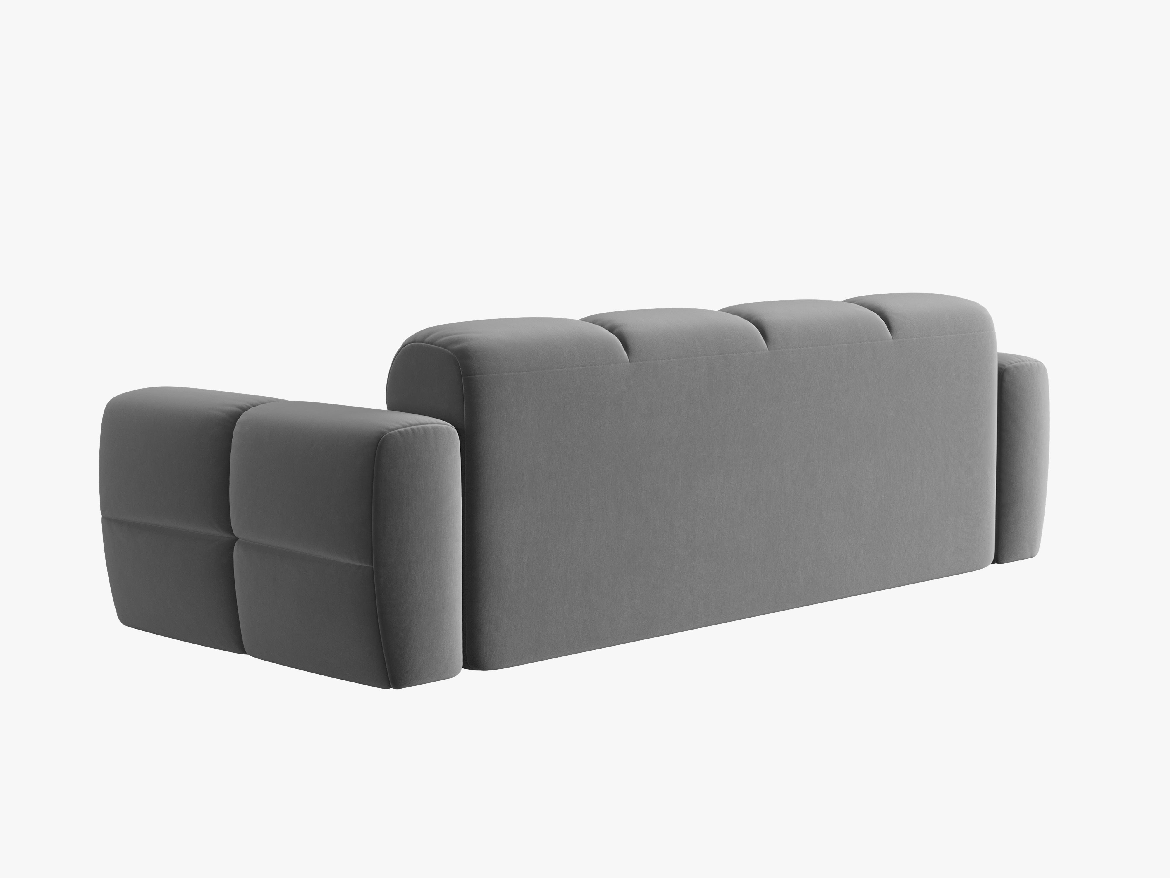 Velvet sofa for 4 people LISA light gray [Monika] [Julia spr]