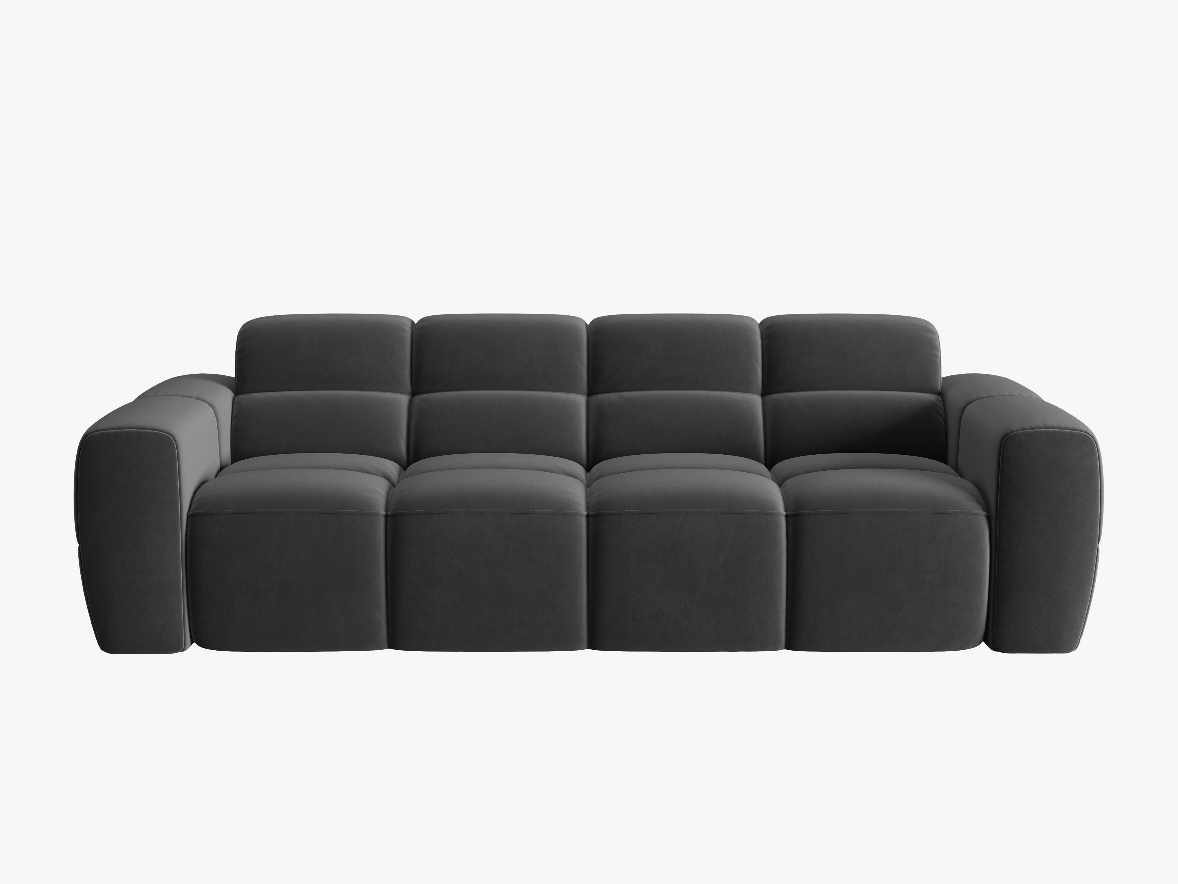 Velvet sofa for 4 people LISA dark gray [Monika] [Julia spr]