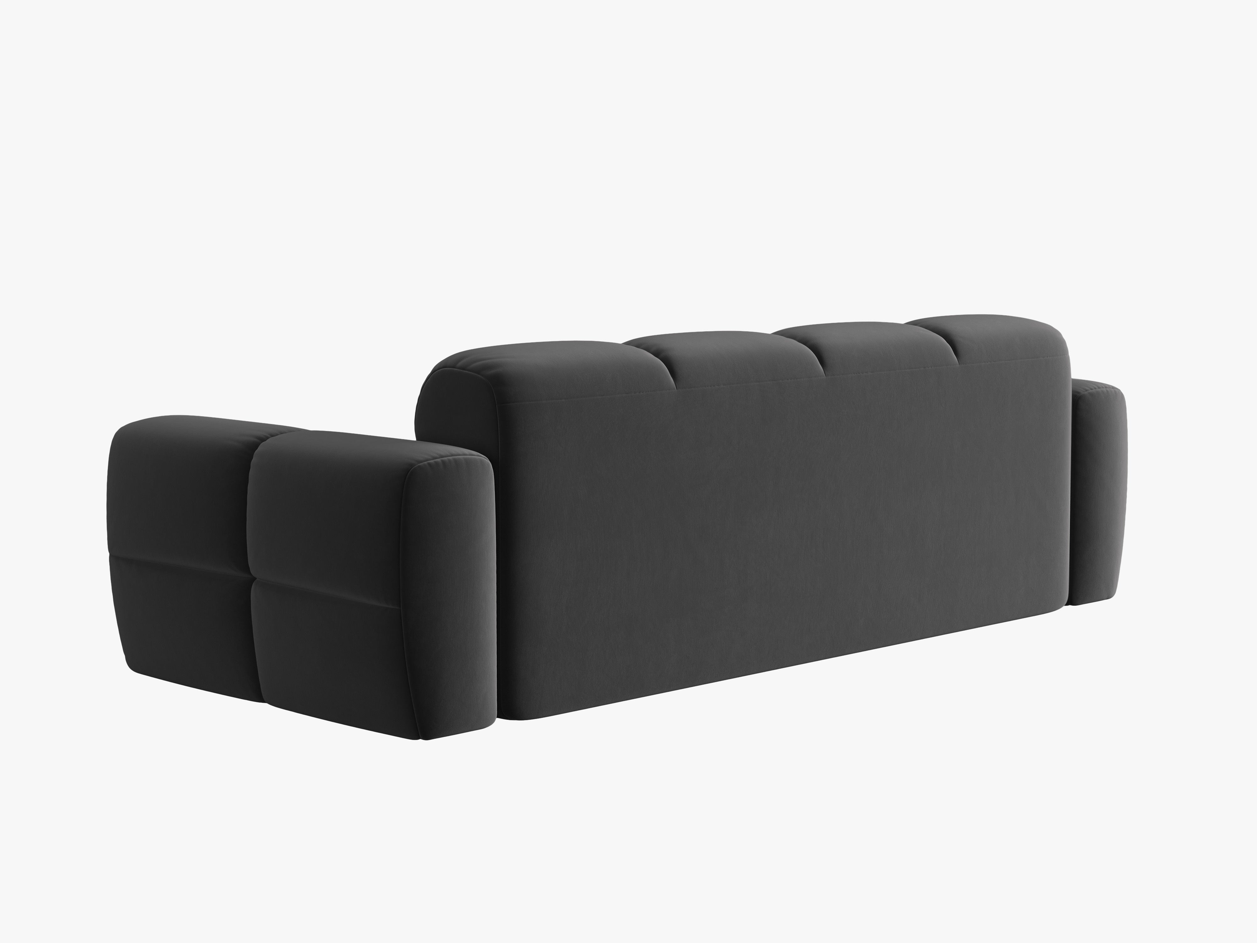Velvet sofa for 4 people LISA dark gray [Monika] [Julia spr]
