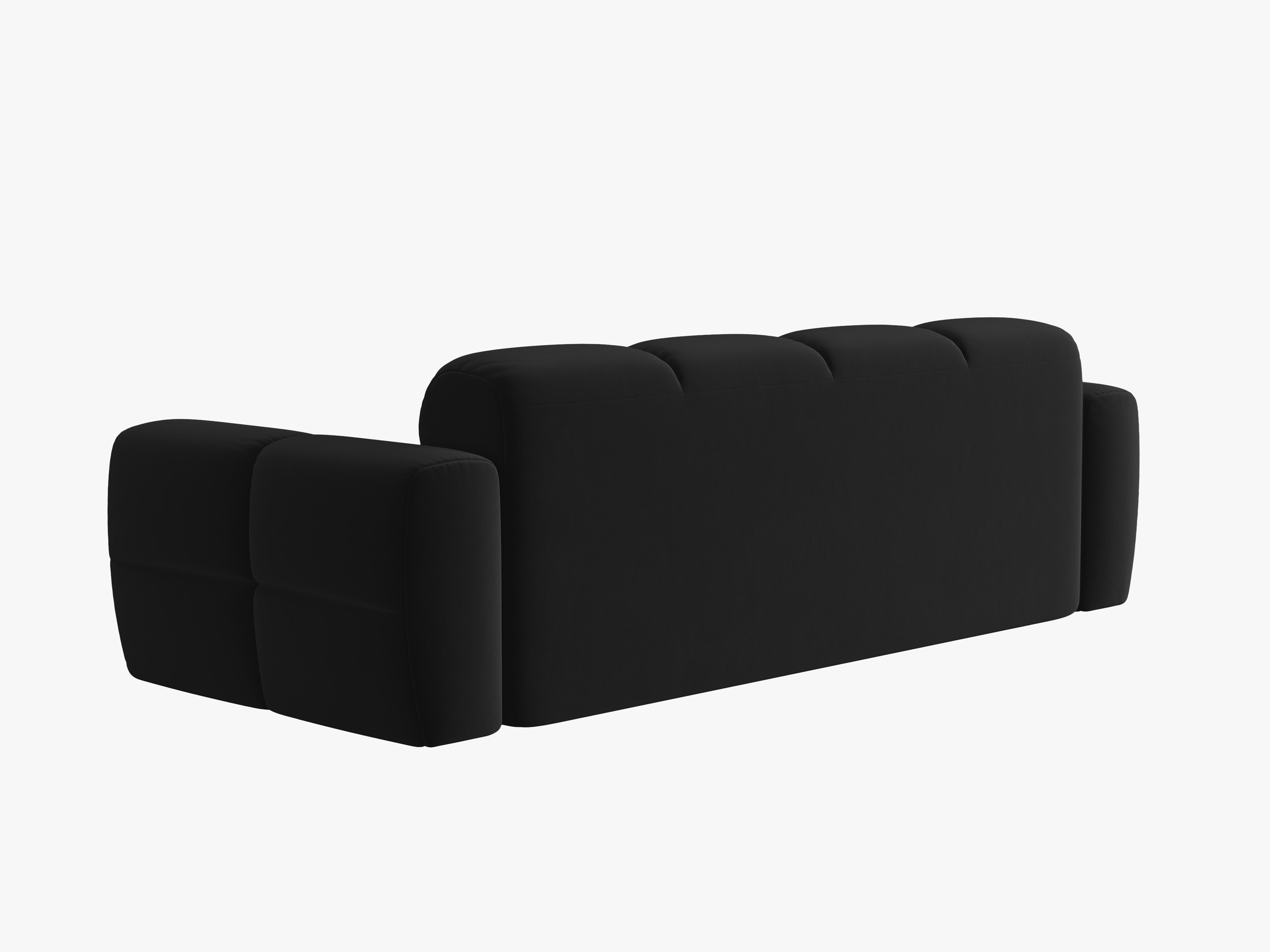 Velvet sofa for 4 people LISA black [Monika] [Julia spr]