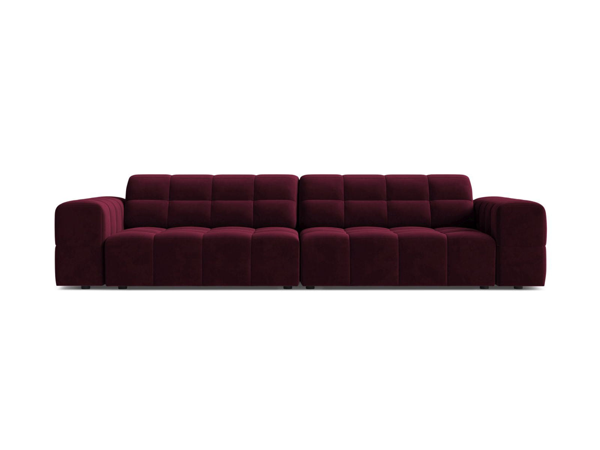Sofa aksamitna 4-osobowa JENNIFER bordowy Venus – Micadoni