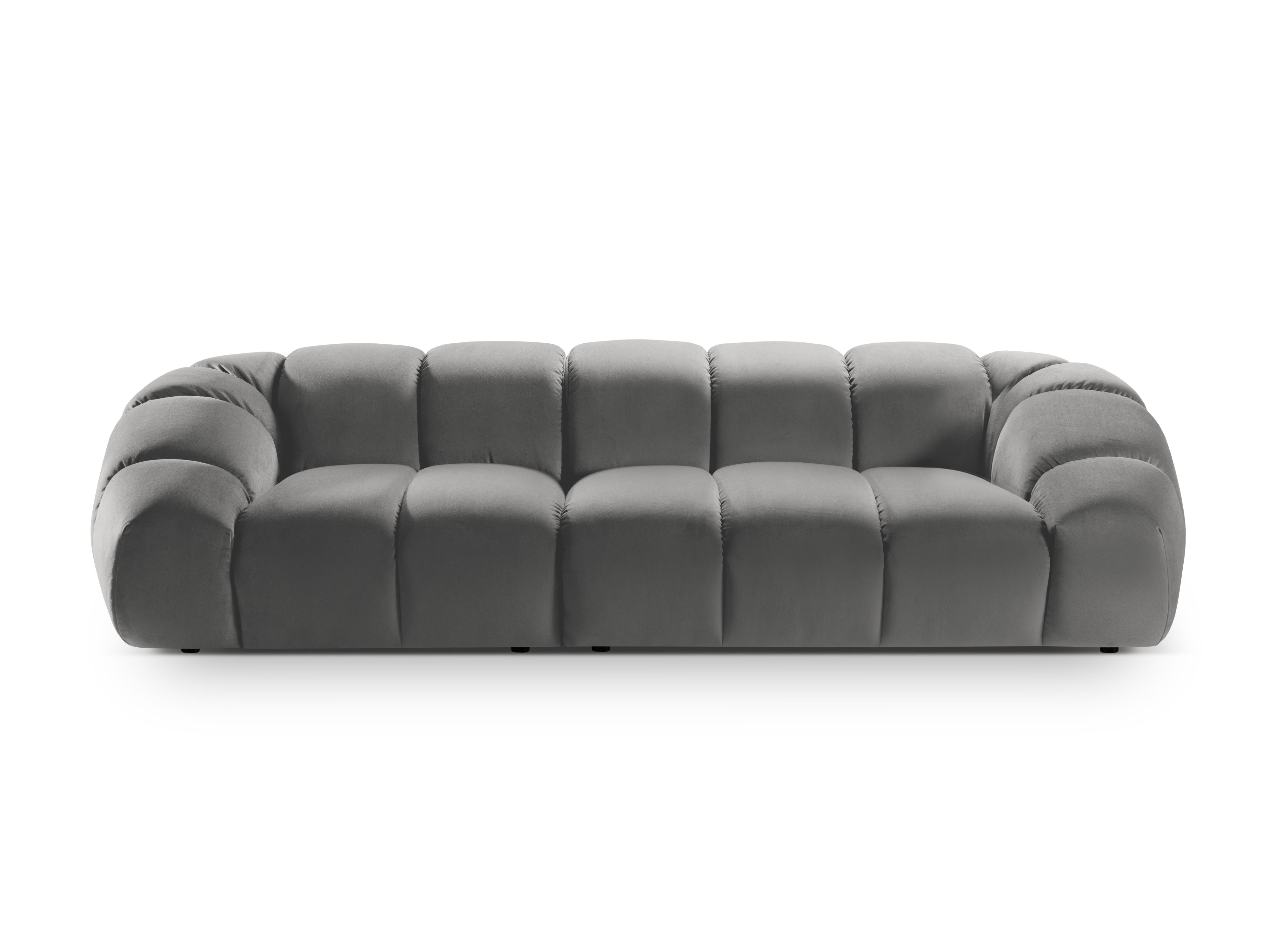 Sofa aus Samt für 4 Personen DIANA grau