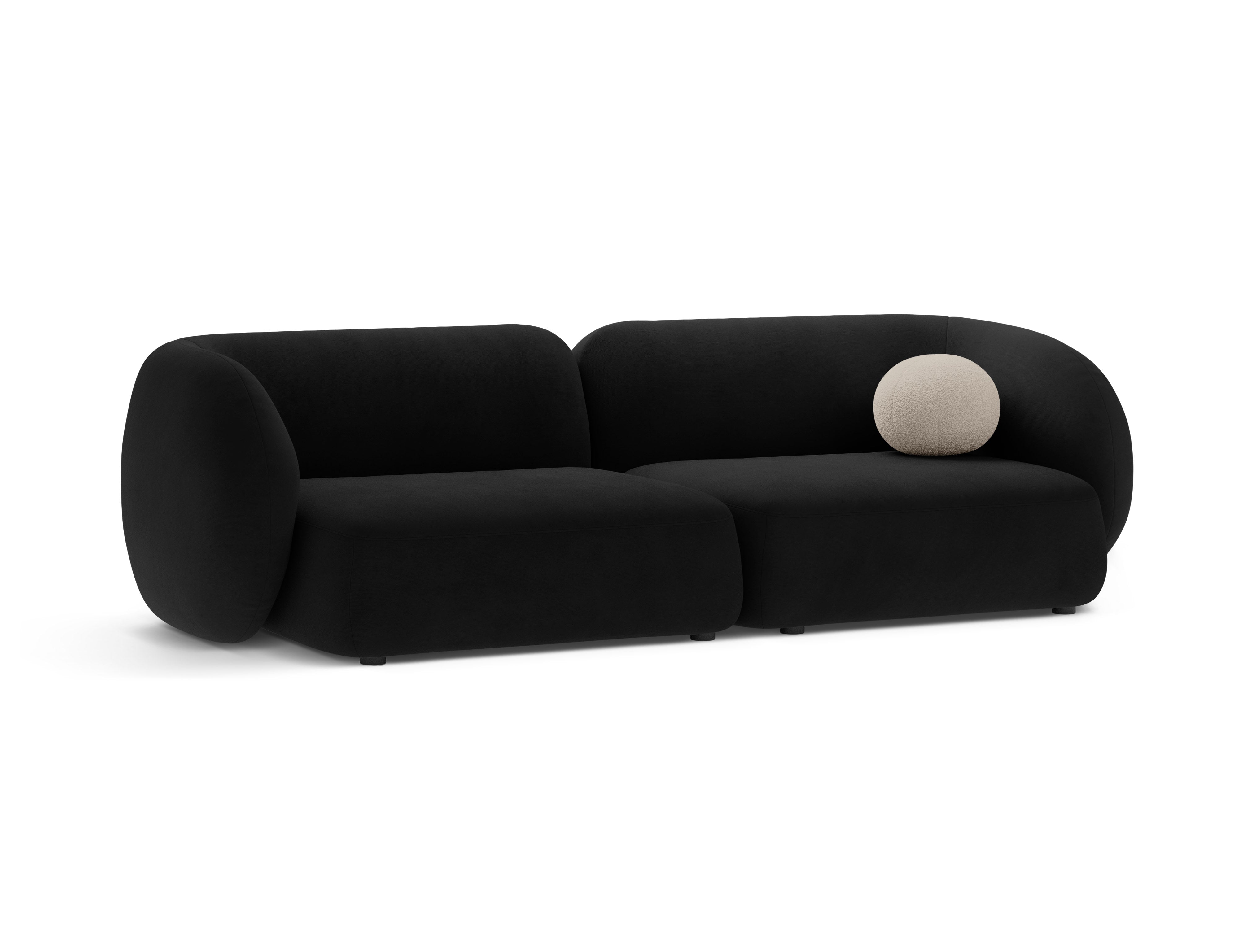 Kate Black Velvet Sofa for Four