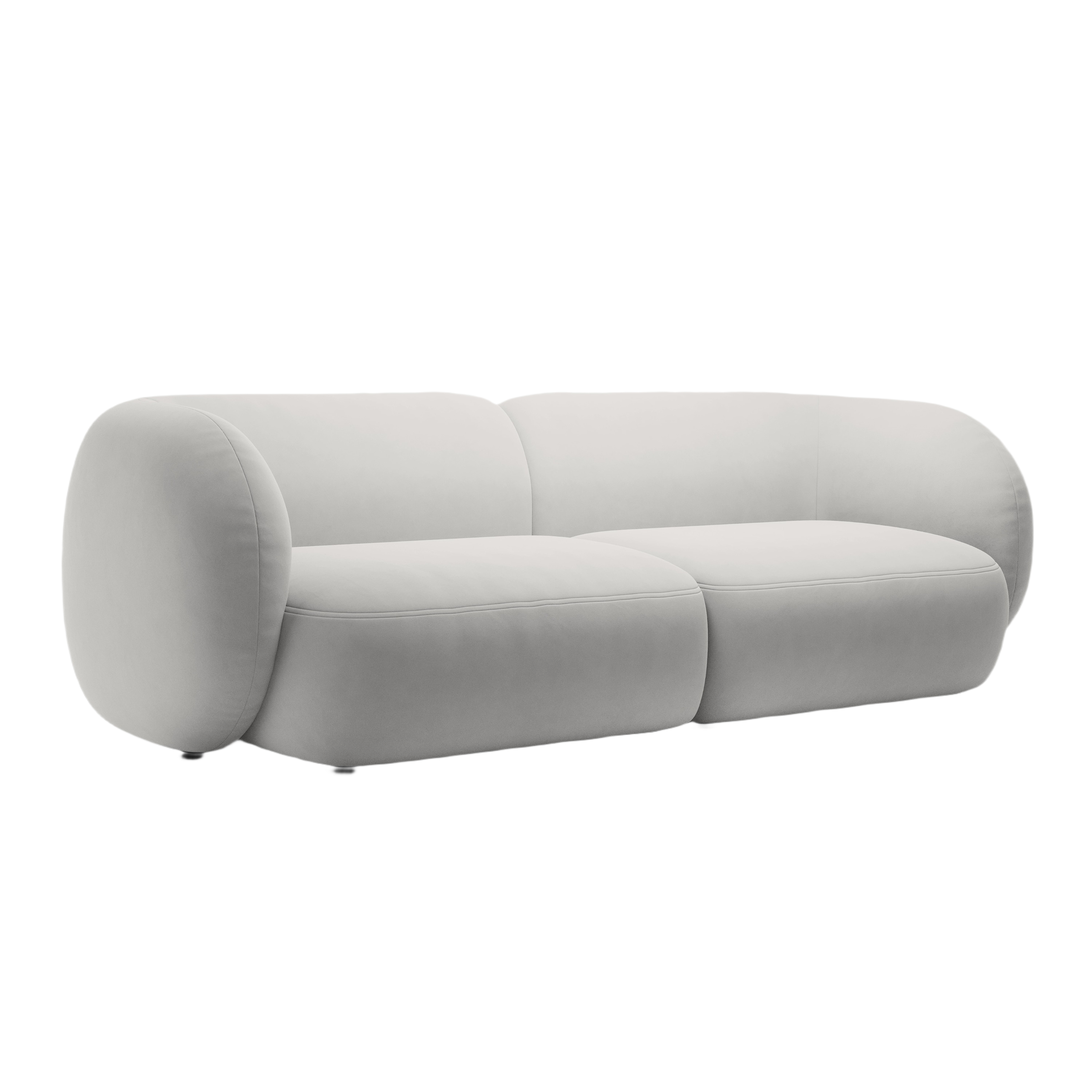 4-seater velvet sofa KATE light gray