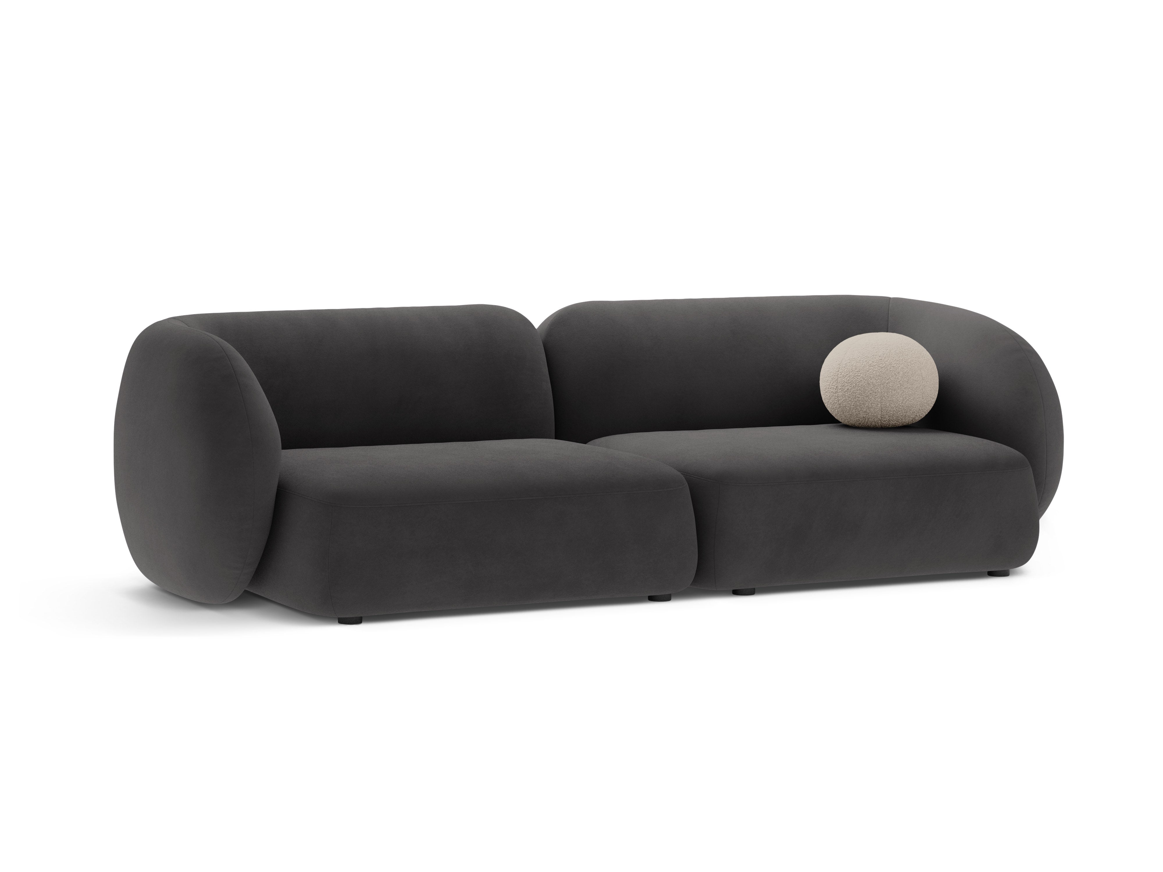 4-seater velvet sofa KATE dark gray