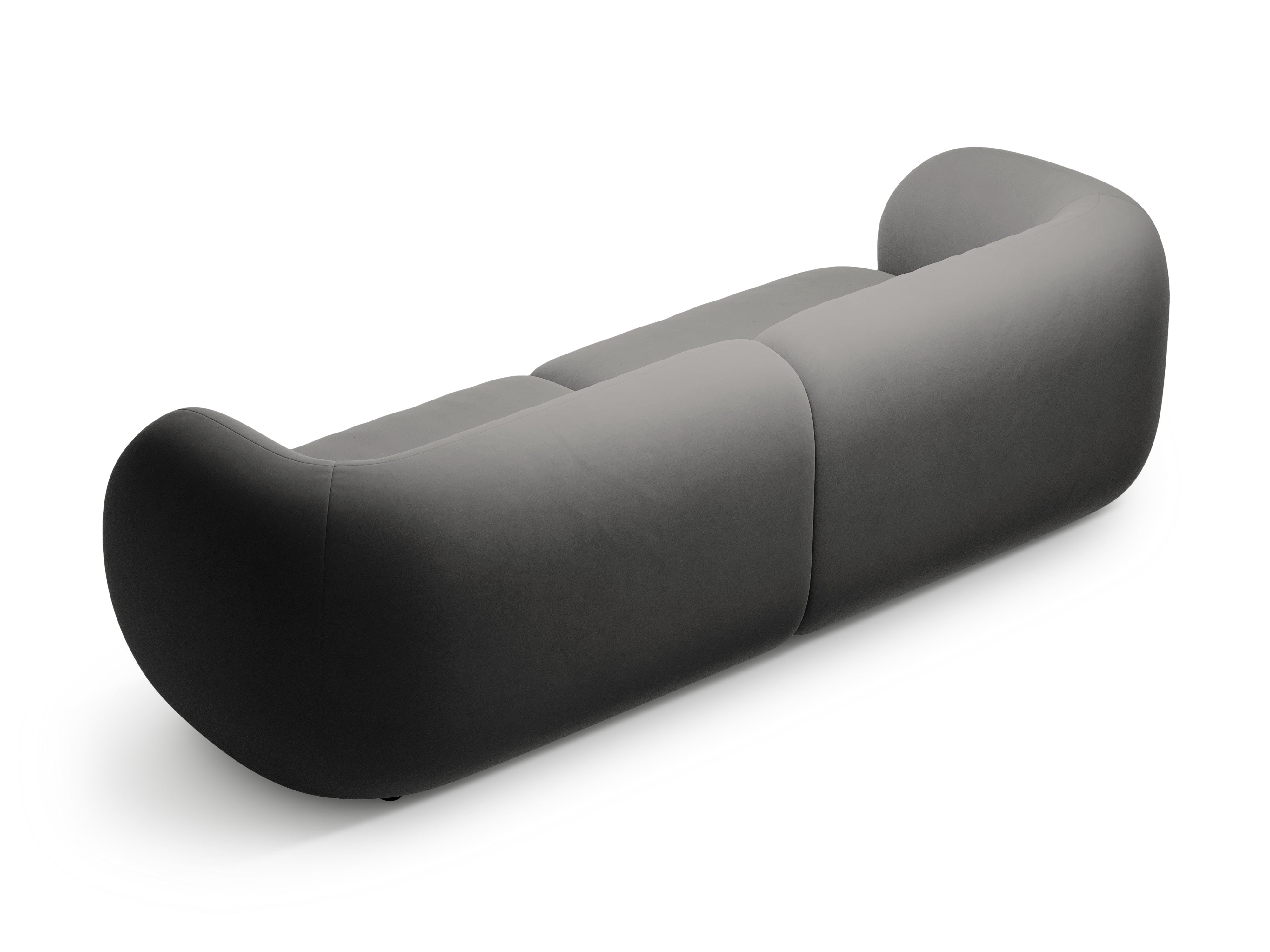 4-seater velvet sofa KATE dark gray