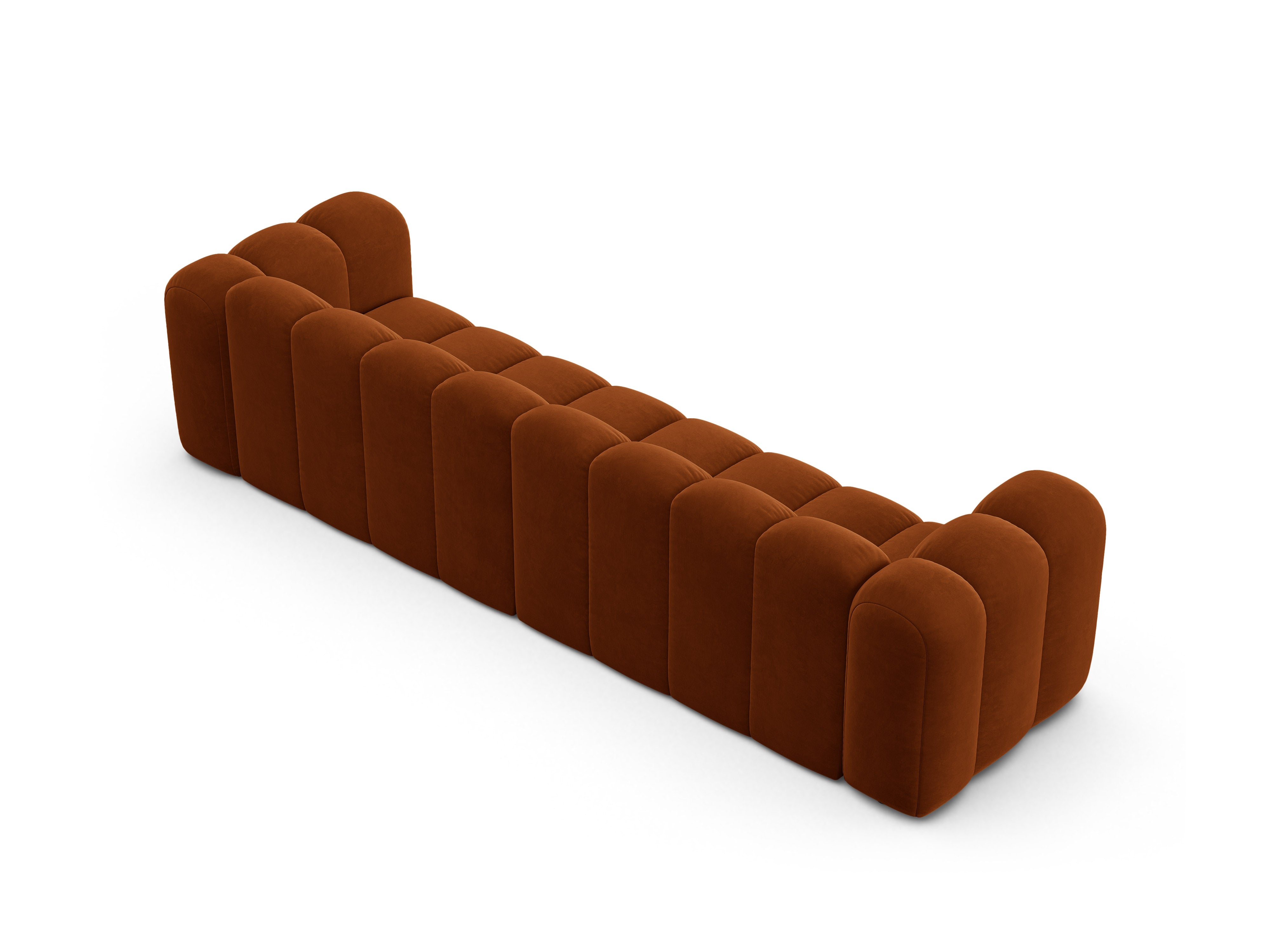 Sofa aksamitna 4-osobowa LUPINE ceglany – szenil