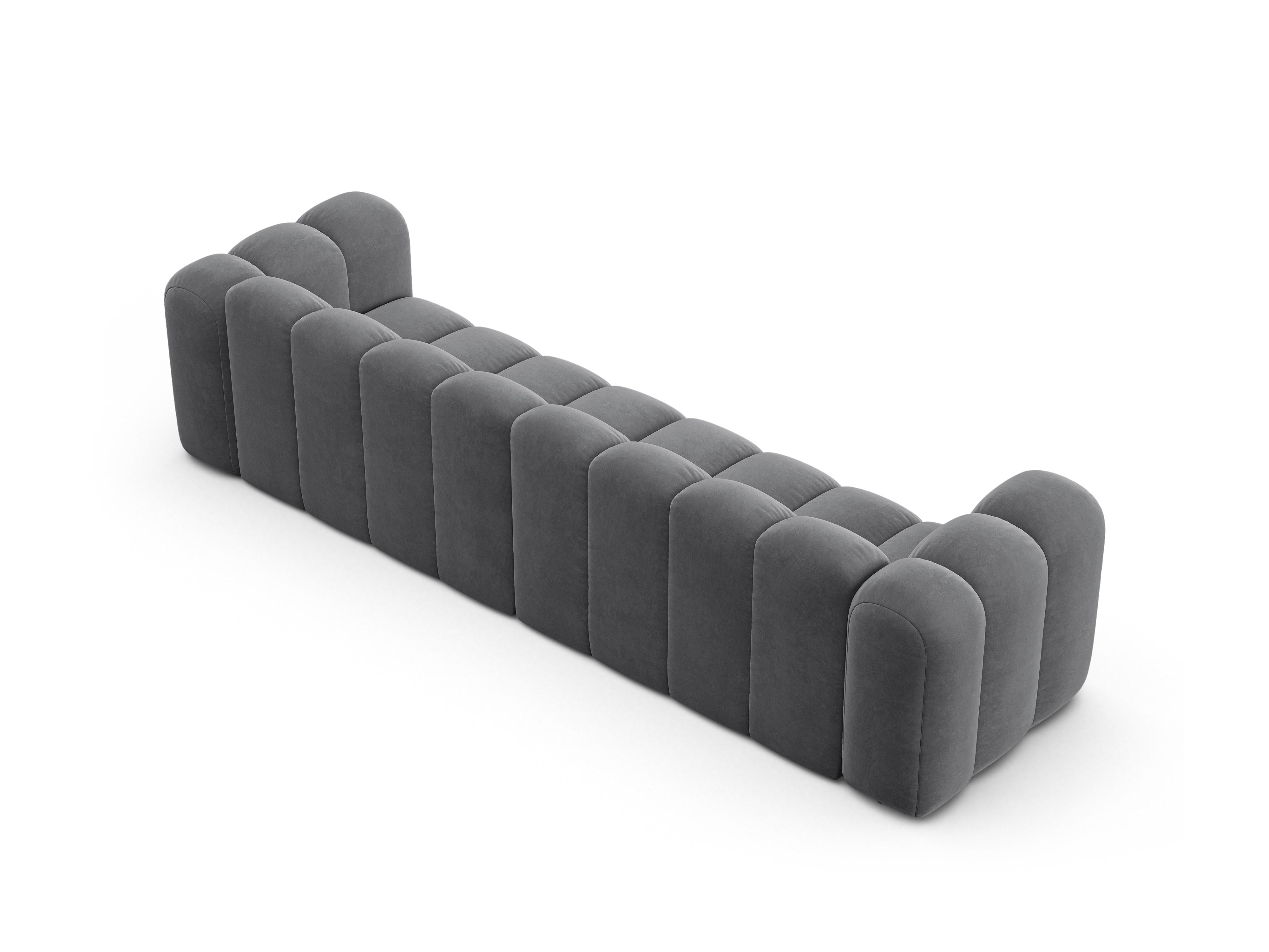 Velvet sofa for 4 people LUPINE gray
