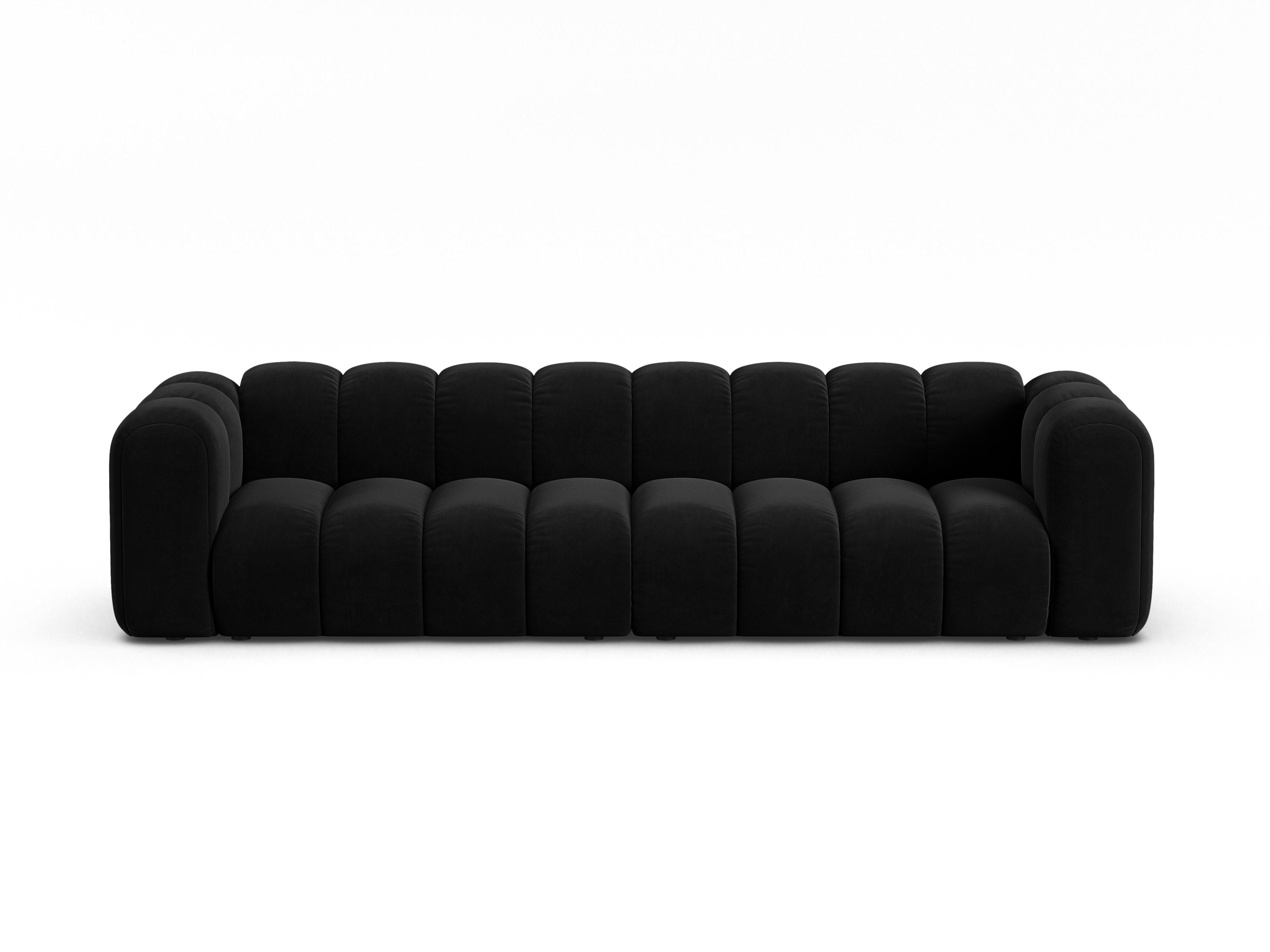 Velvet sofa for 4 people LUPINE black