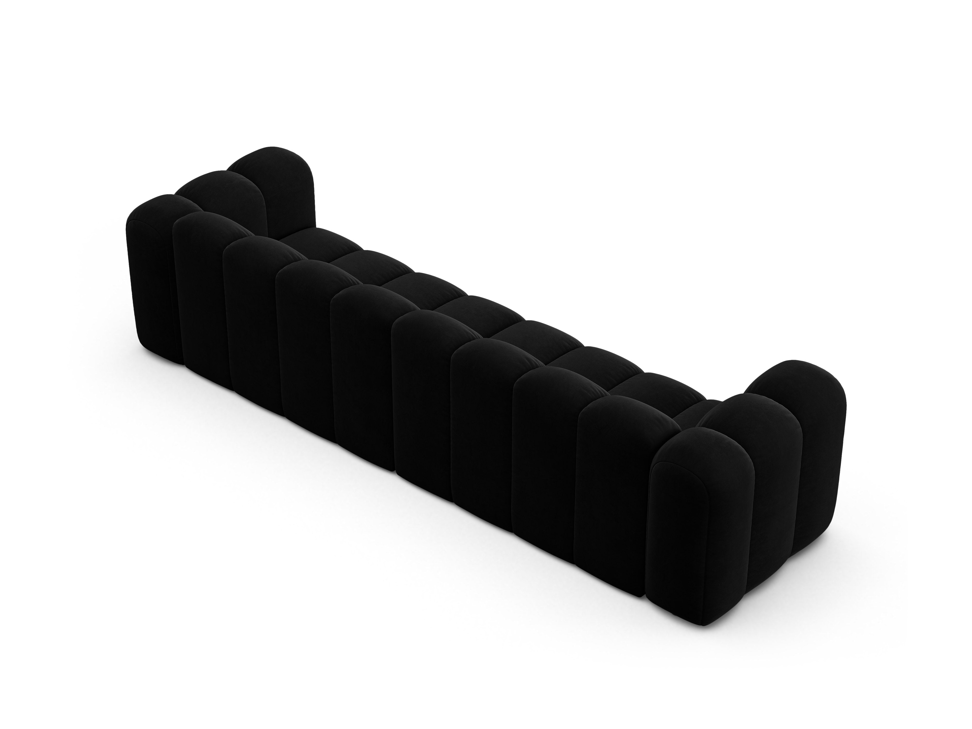 Velvet sofa for 4 people LUPINE black
