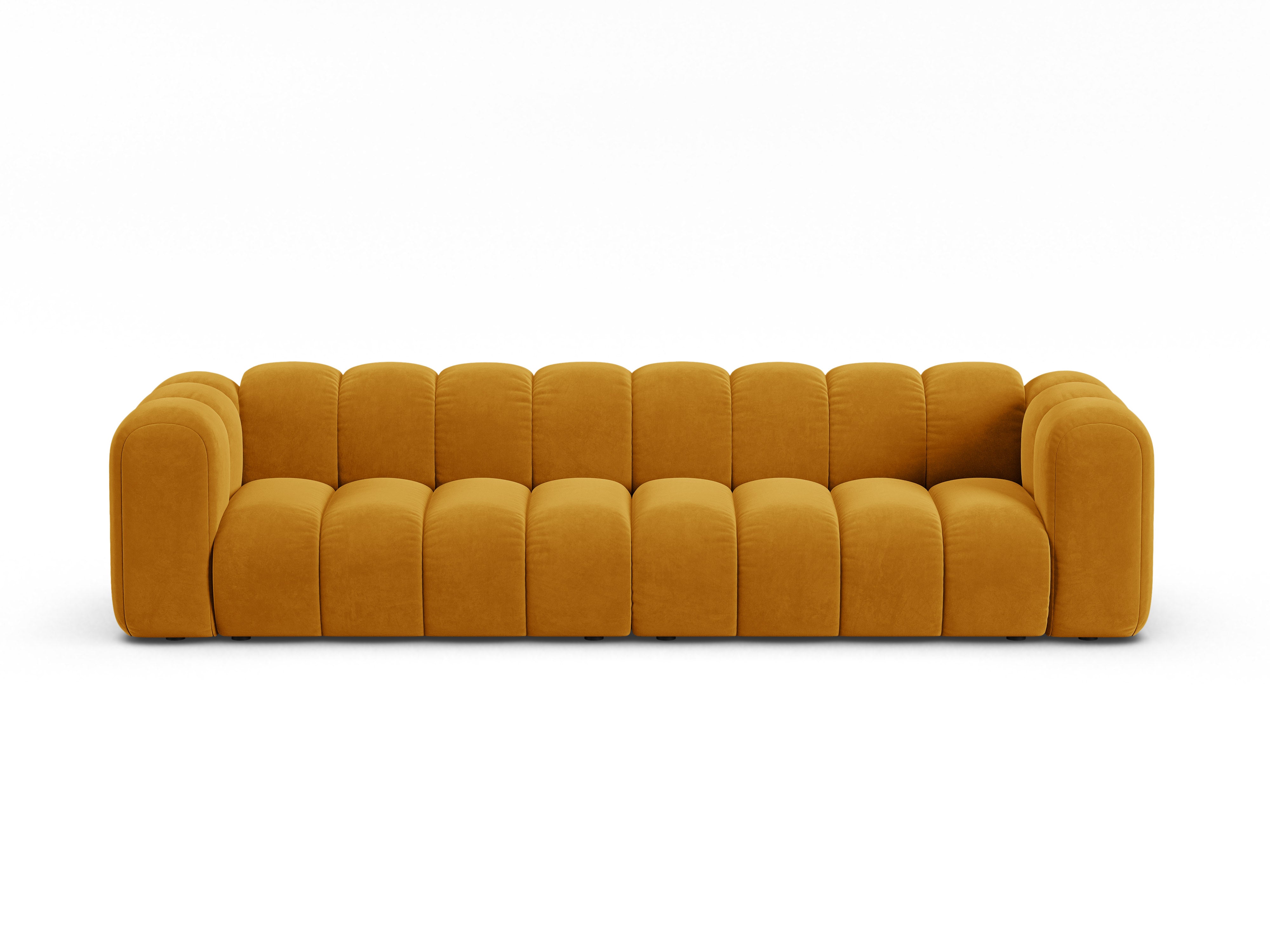 Velvet sofa for 4 people LUPINE mustard