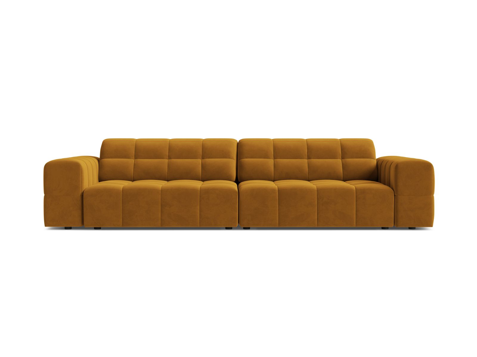 Sofa aksamitna 4-osobowa JENNIFER żółty Bluvel – Micadoni