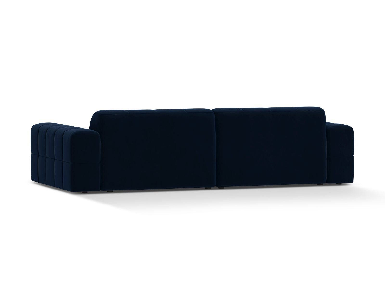 Sofa aksamitna 4-osobowa JENNIFER kobaltowy Bluvel – ujęcie tylne