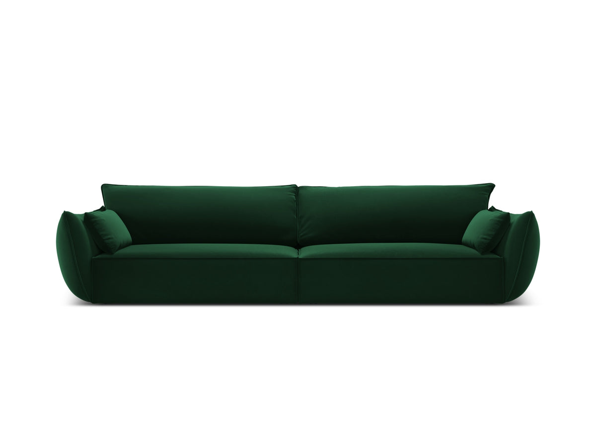 Sofa aksamitna 4-osobowa KAELLE butelkowa zieleń – Micadoni