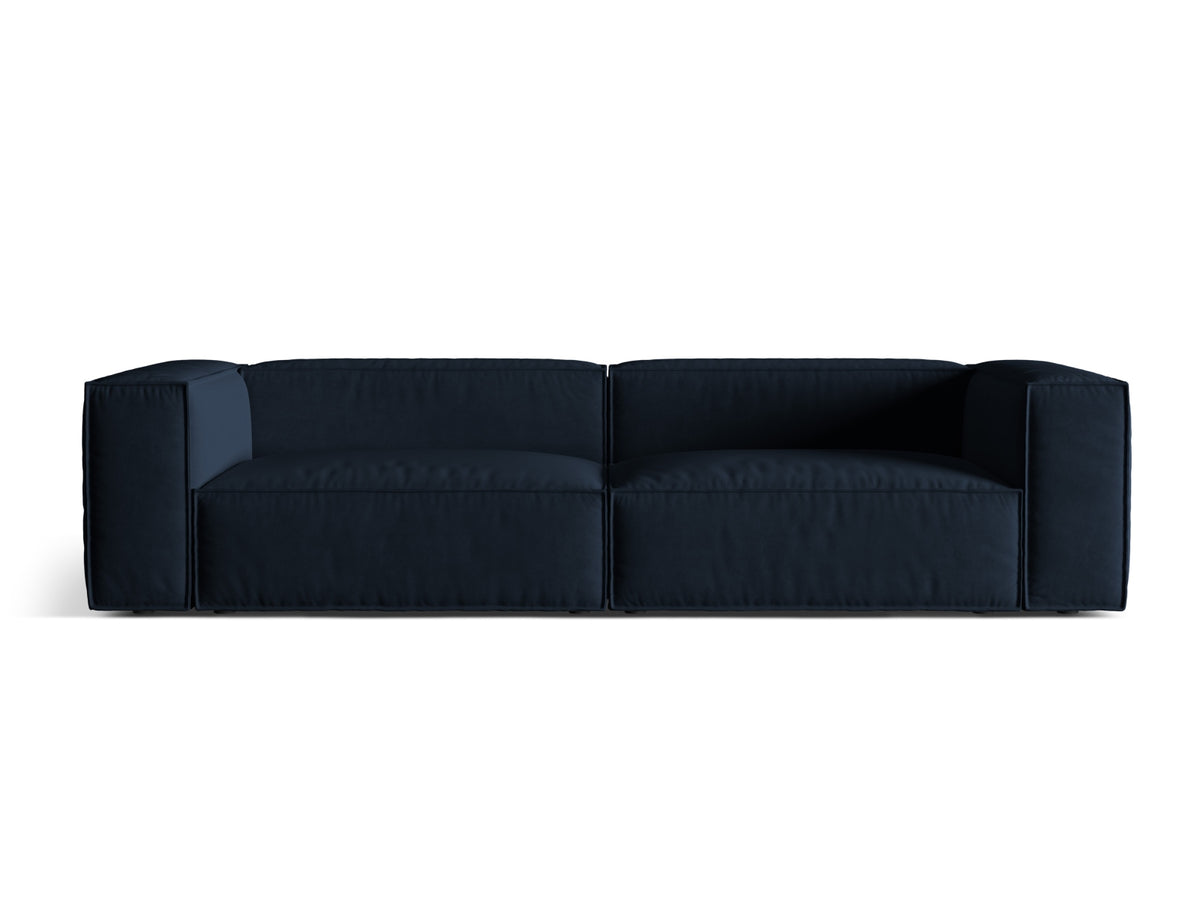 Sofa aksamitna 5-osobowa NURIA ciemnoniebieski – Micadoni