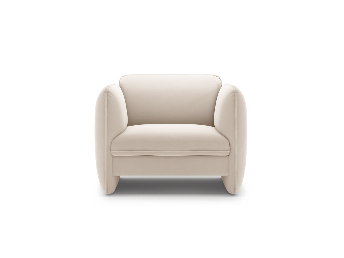 Velvet Armchair GEORGIA Light Beige