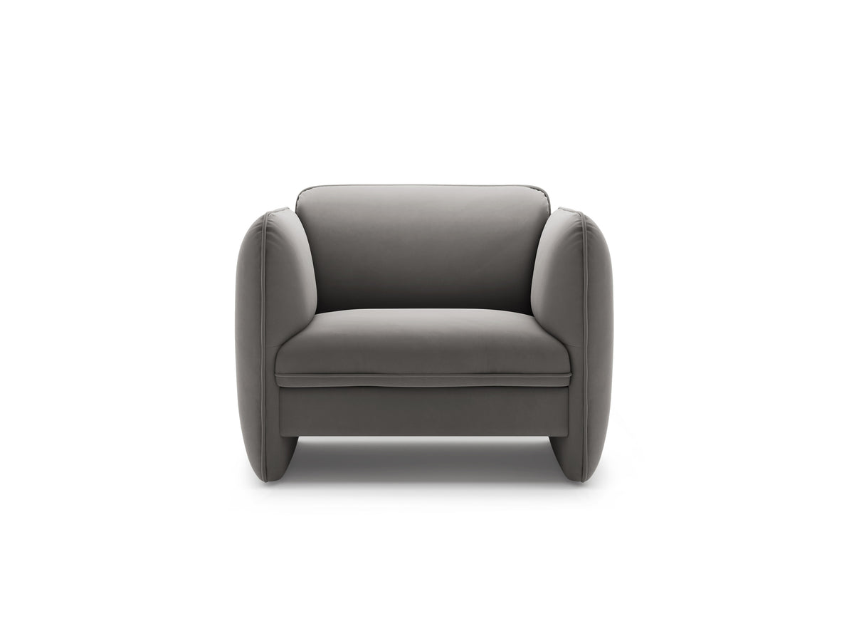 Gray velvet armchair GEORGIA