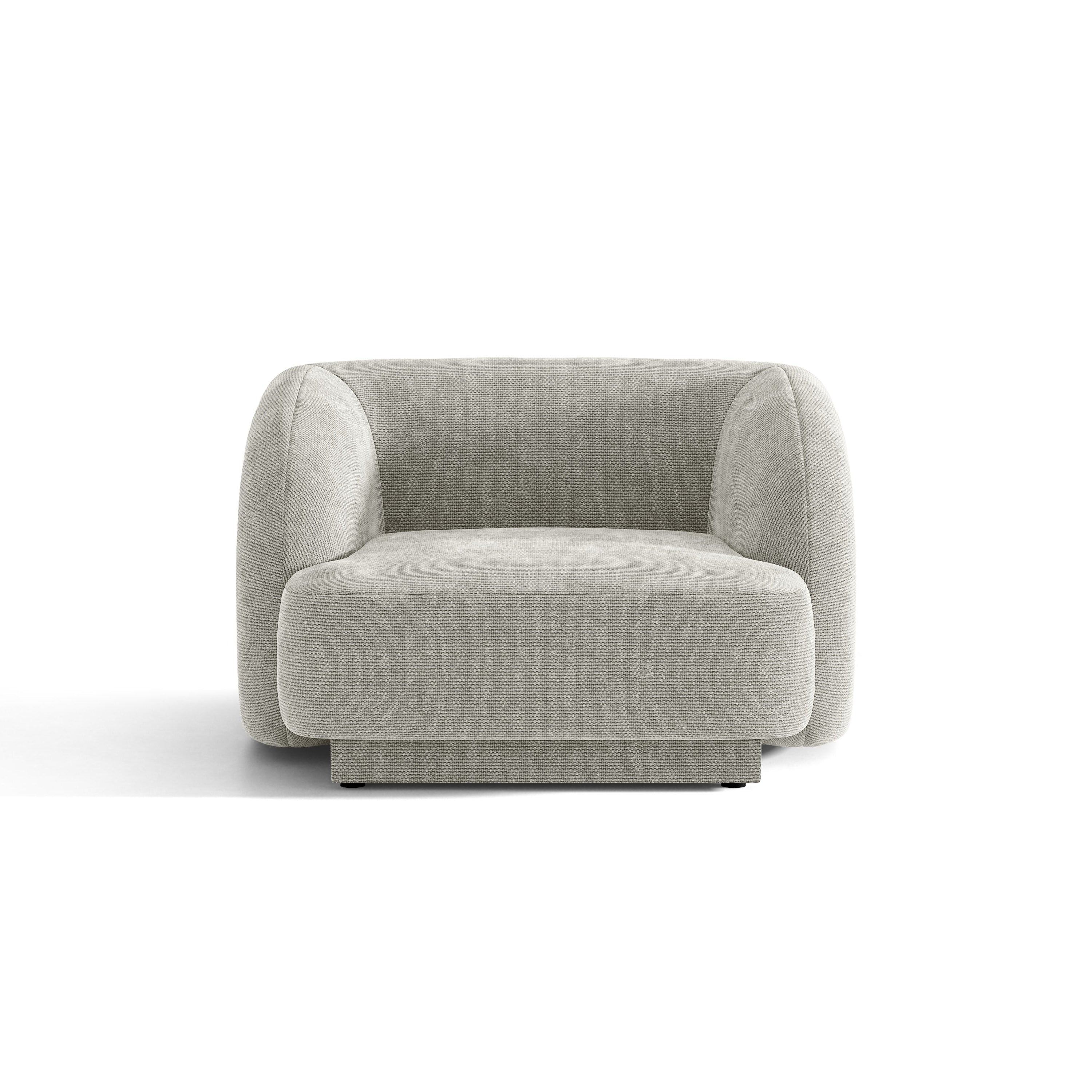 MILEY Light Gray Chenille Silk Armchair