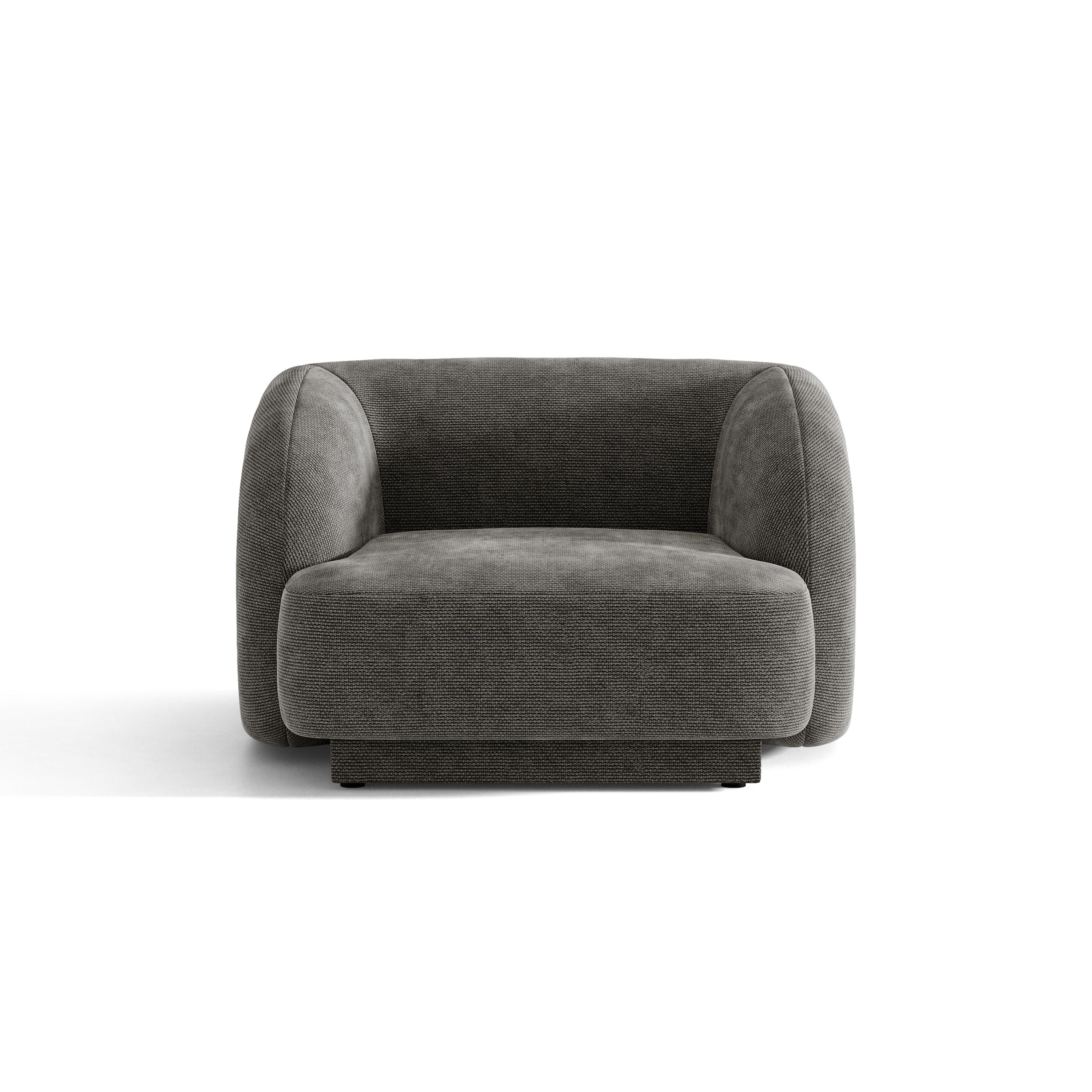 MILEY Armchair Gray Chenille Silky