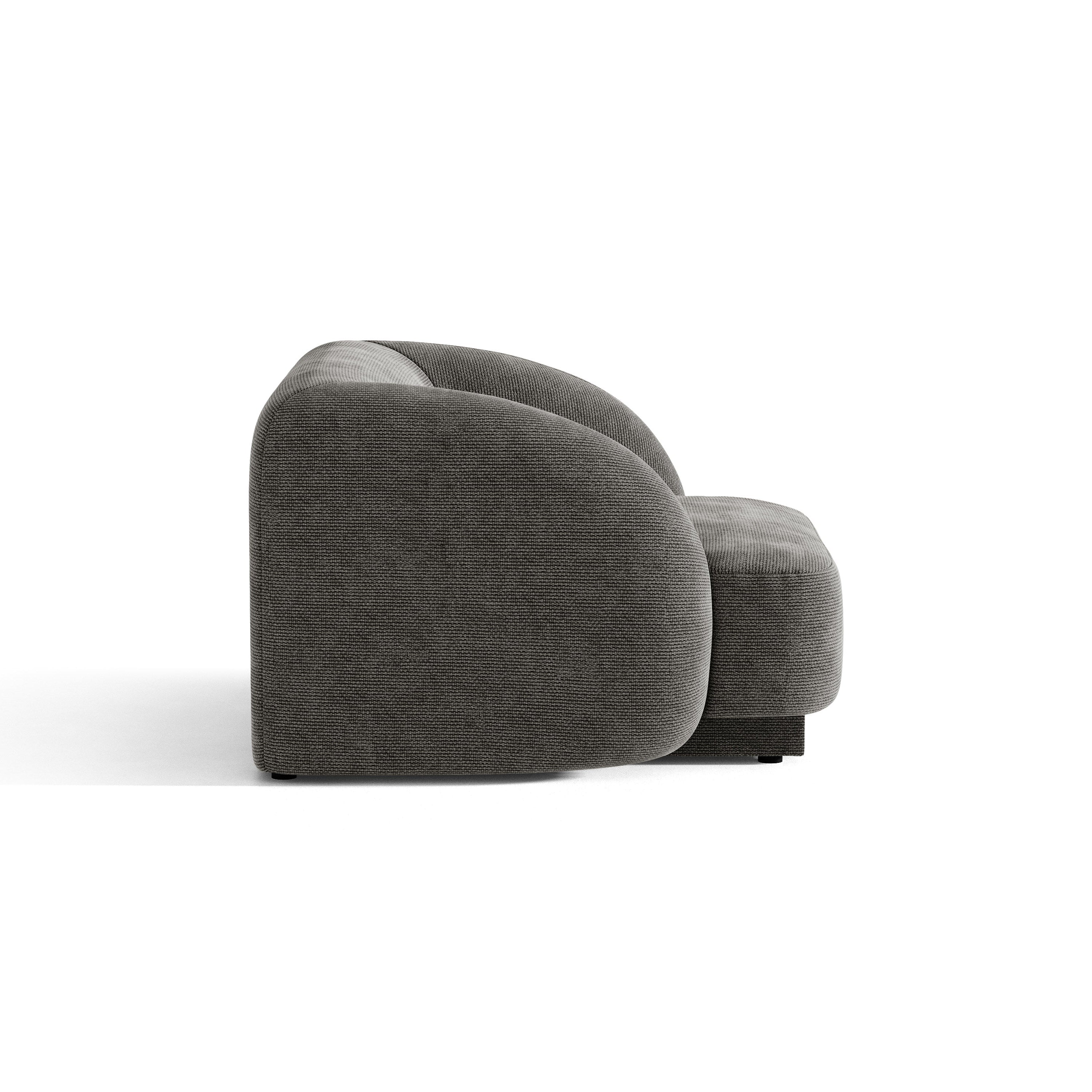 MILEY Armchair Gray Chenille Silky