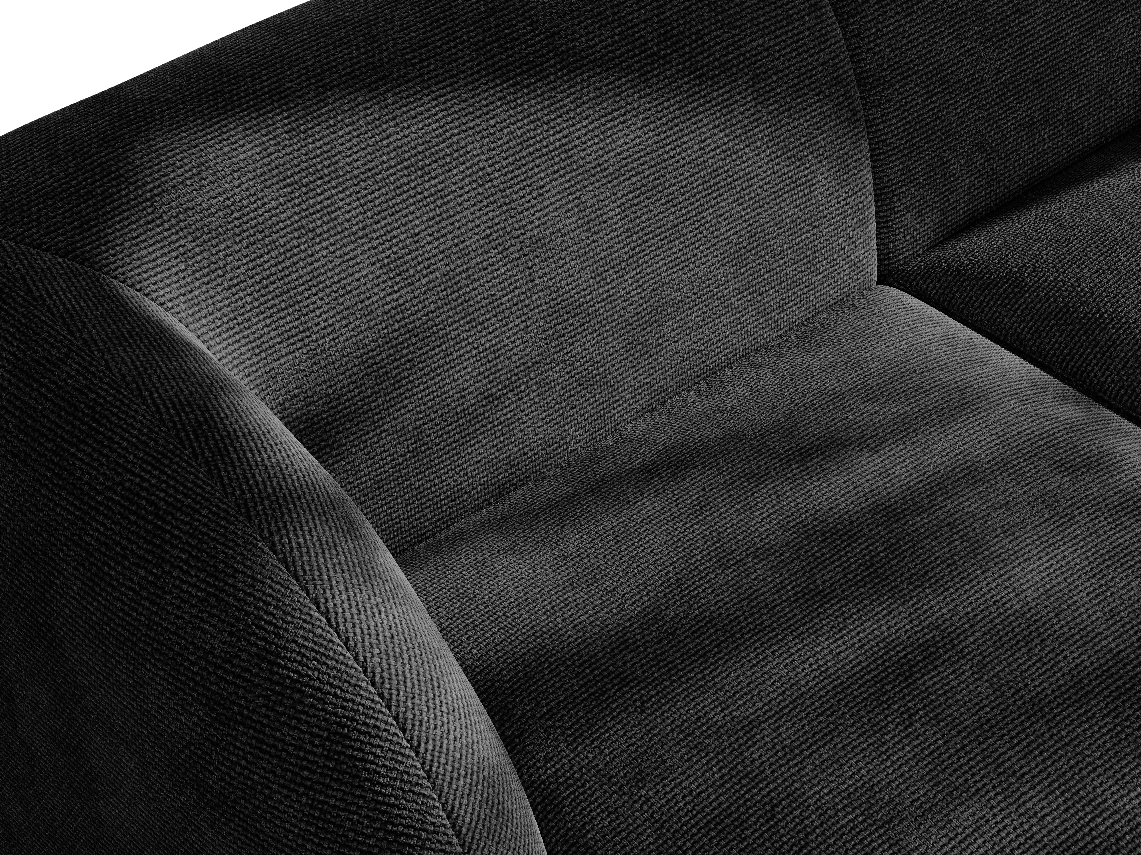 Fotel MILEY czarny szenil jedwabisty do salonu – styl minimalistyczny