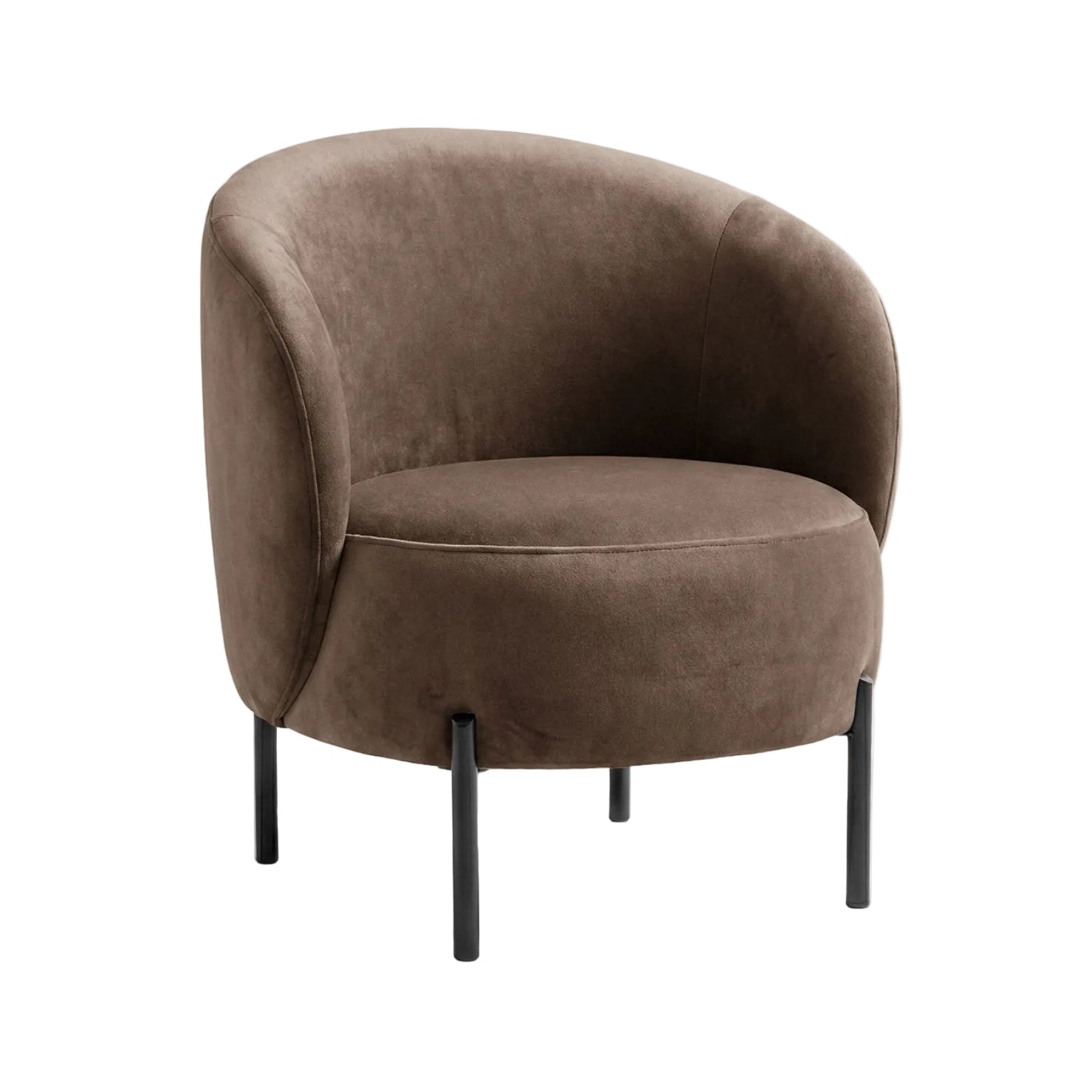 Velvet Armchair AMALTA in Chocolate