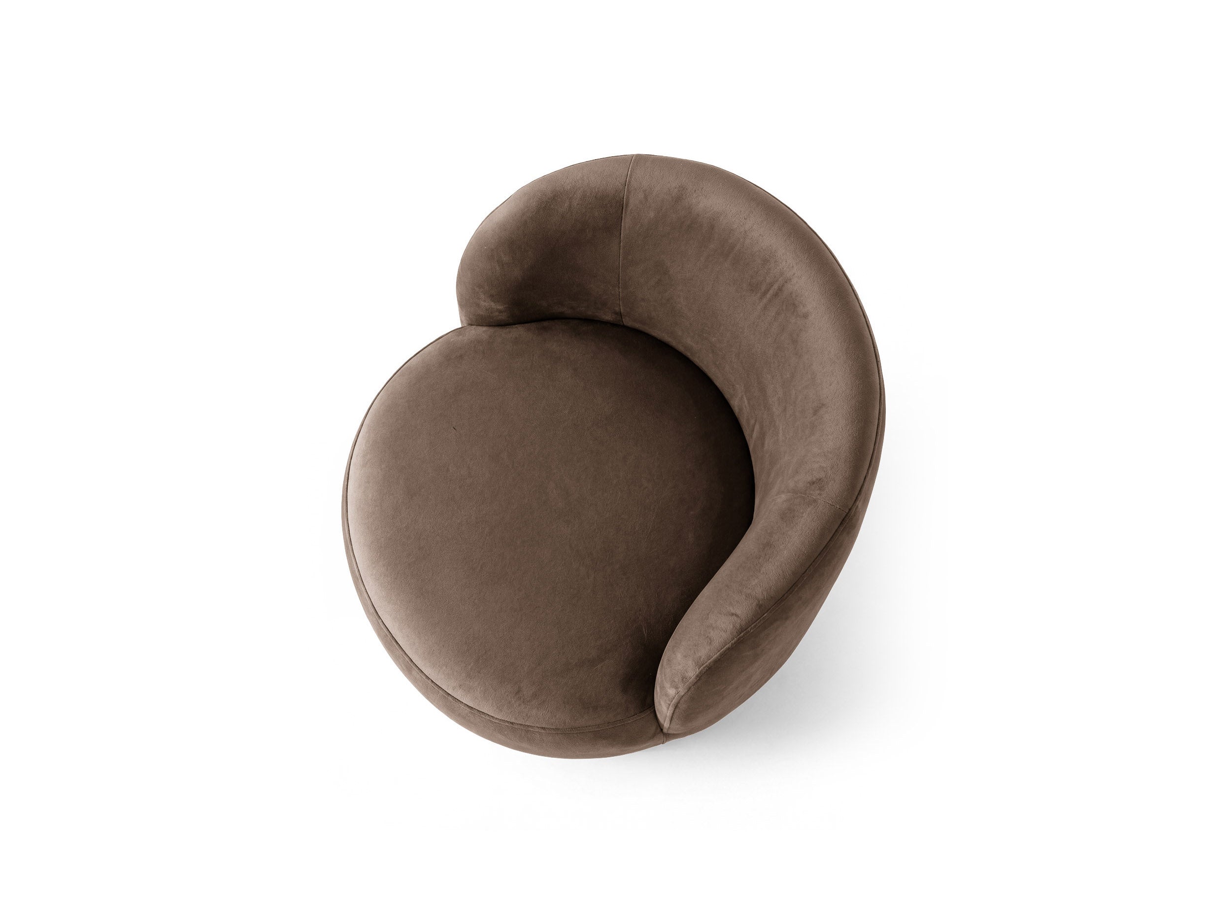 Velvet Armchair AMALTA in Chocolate
