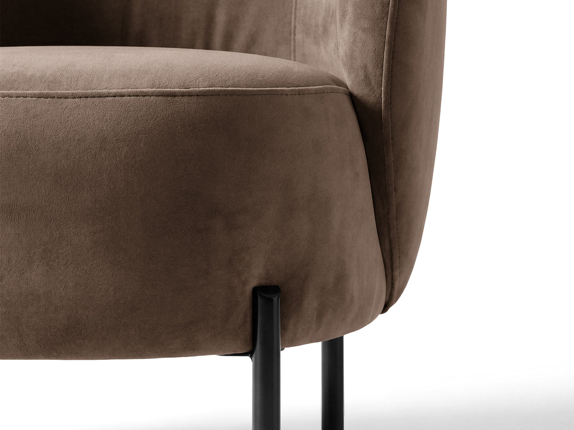 Velvet Armchair AMALTA in Chocolate