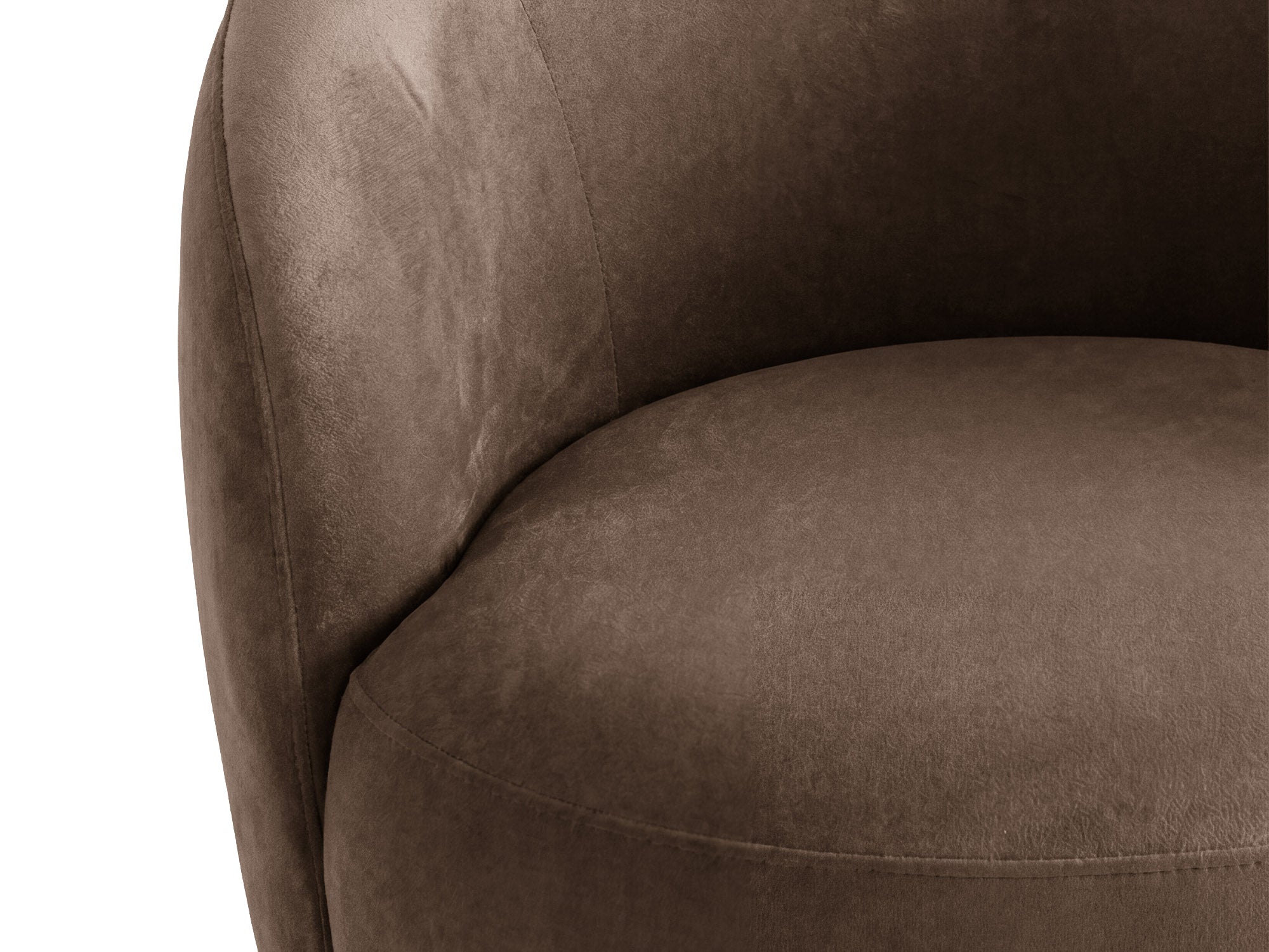 Velvet Armchair AMALTA in Chocolate