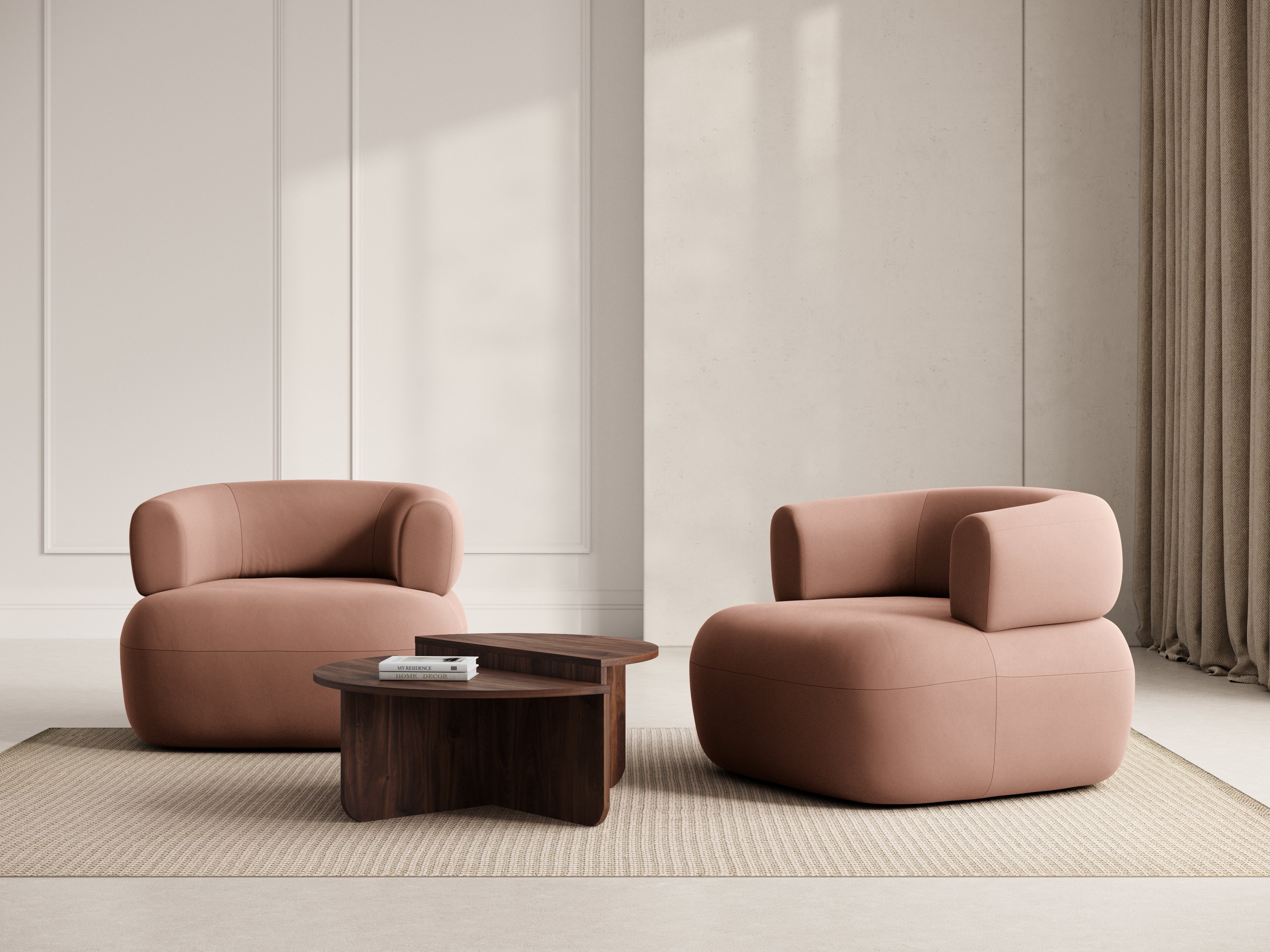 JENNY Pink Velvet Armchair