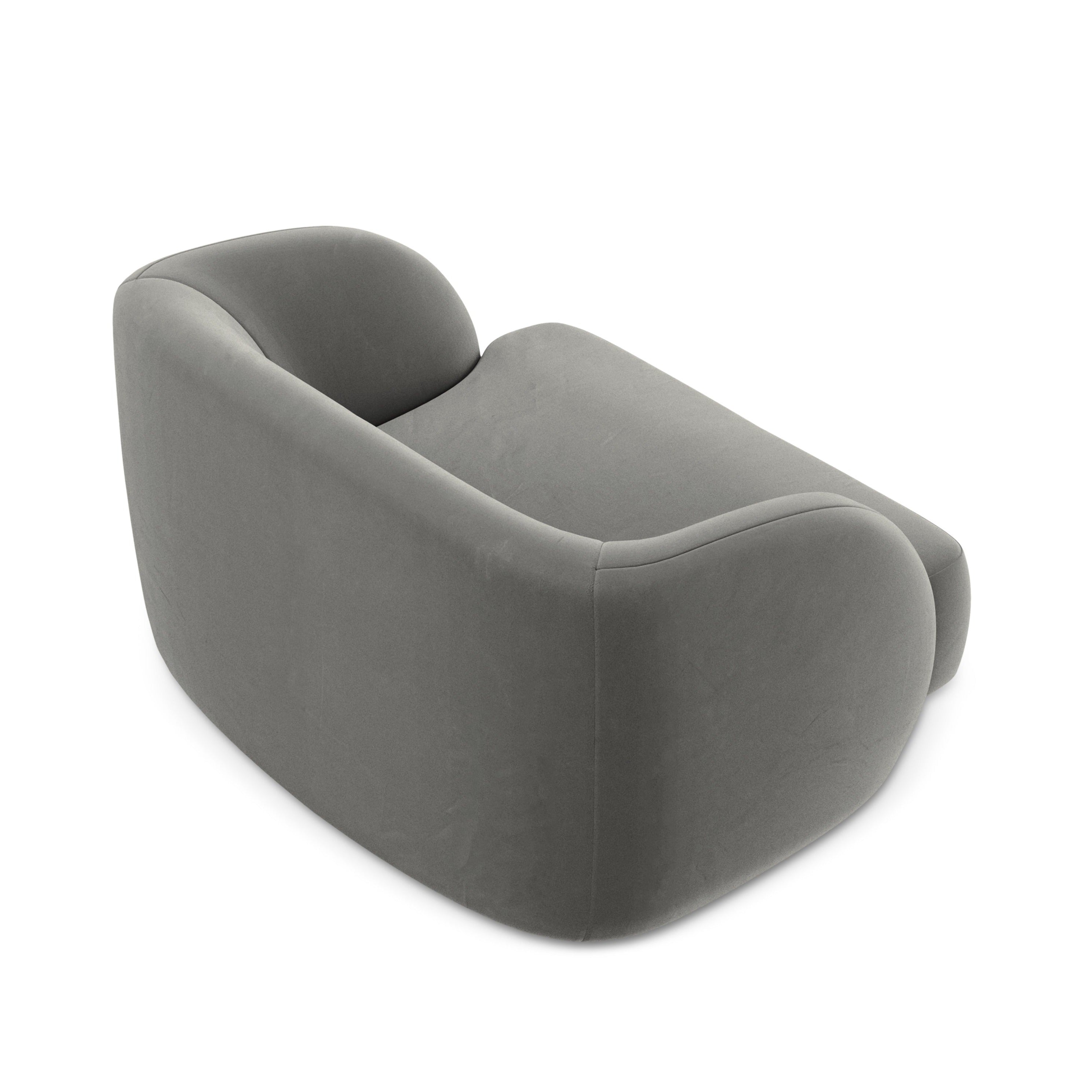 Fotel aksamitny MILEY jasnoszary Micadoni    Eye on Design