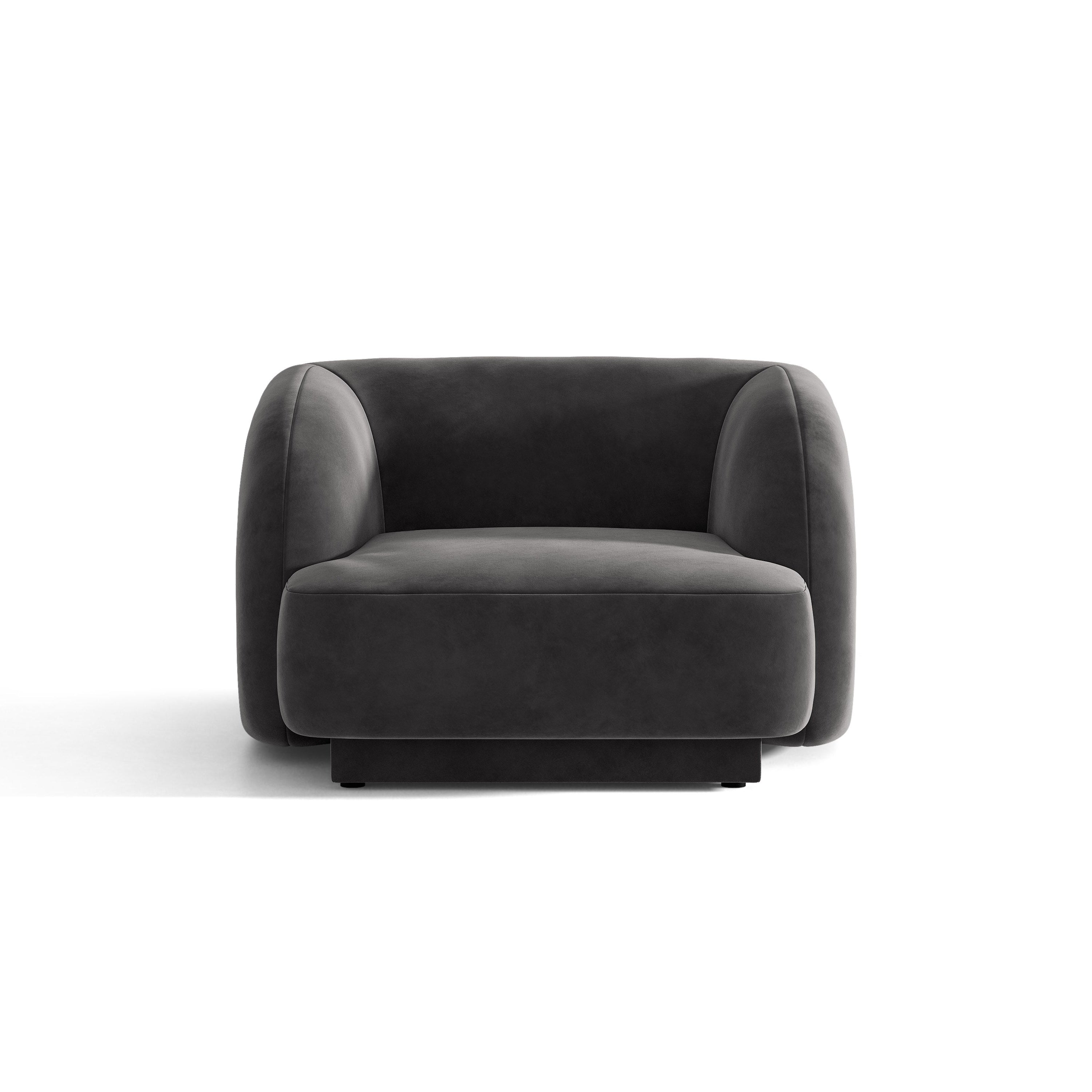 Miley velvet armchair dark gray