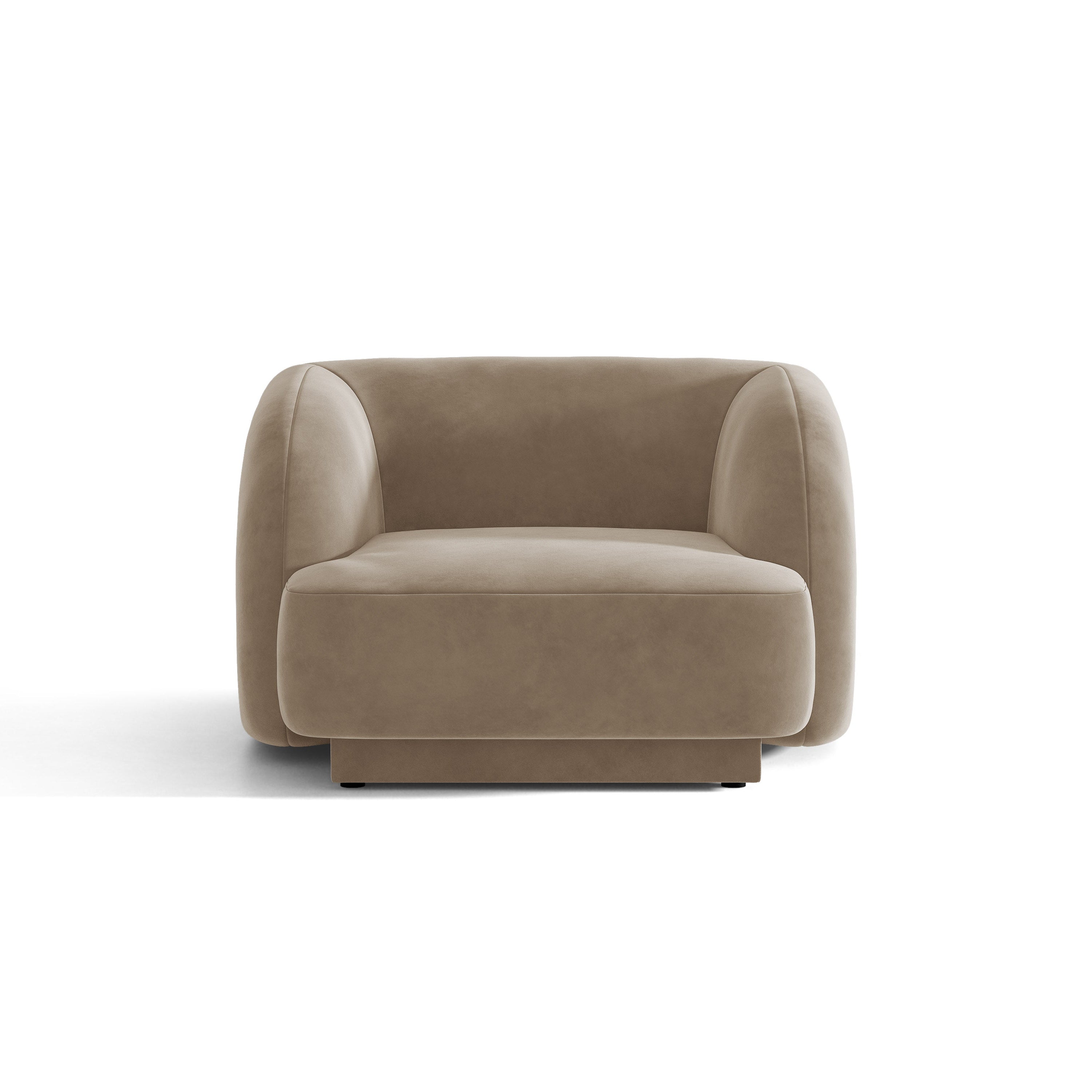 Fotel aksamitny MILEY cappuccino do salonu – Micadoni