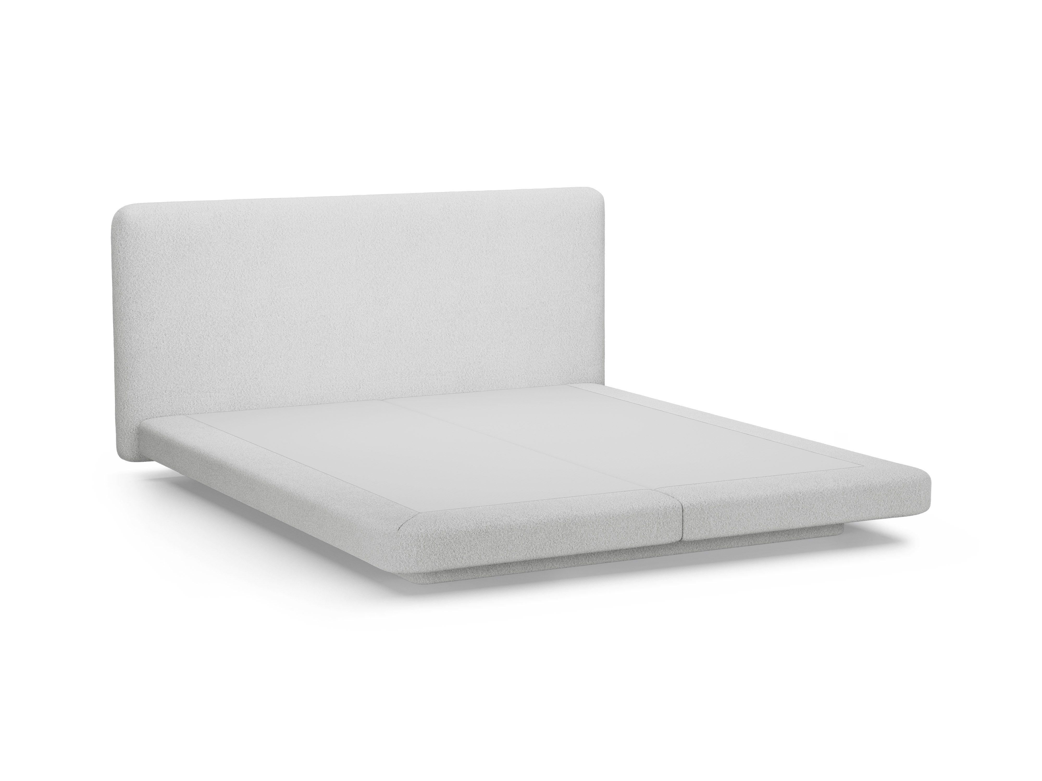 LINEA bed in light gray boucle