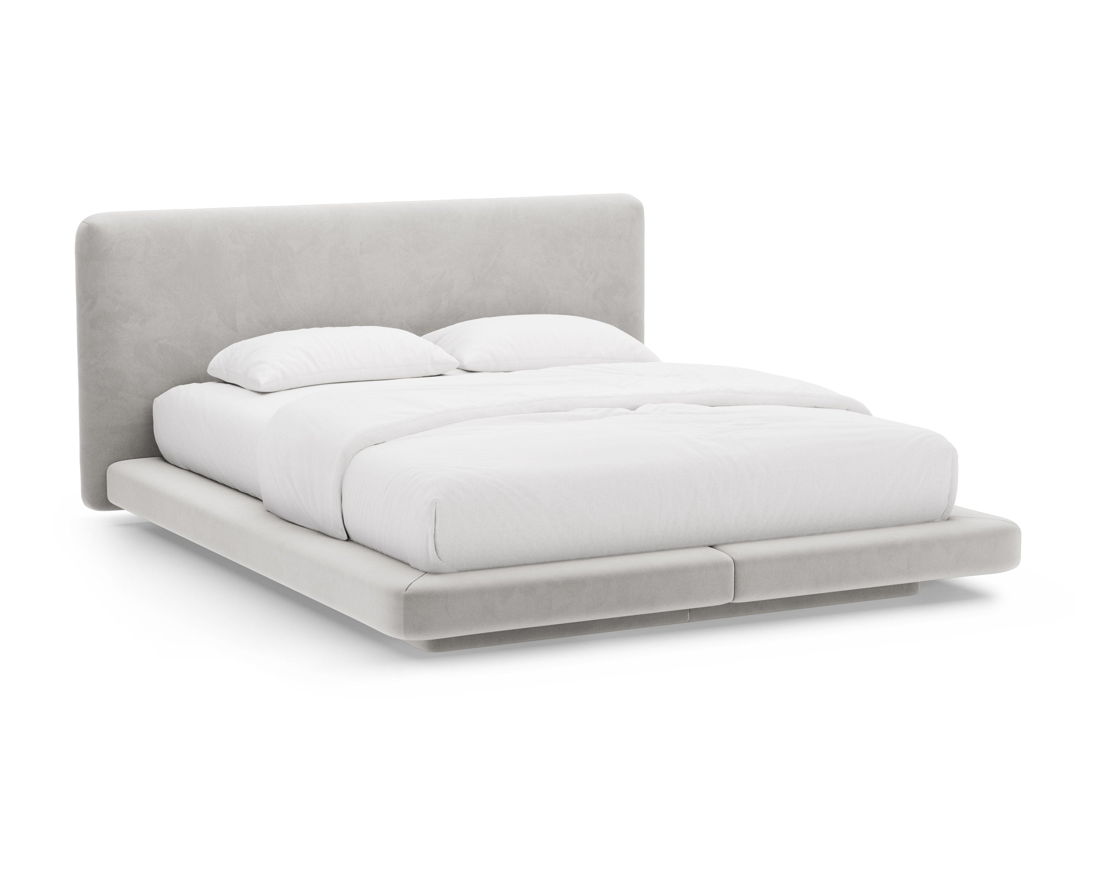 LINEA Velvet Bed Light Gray