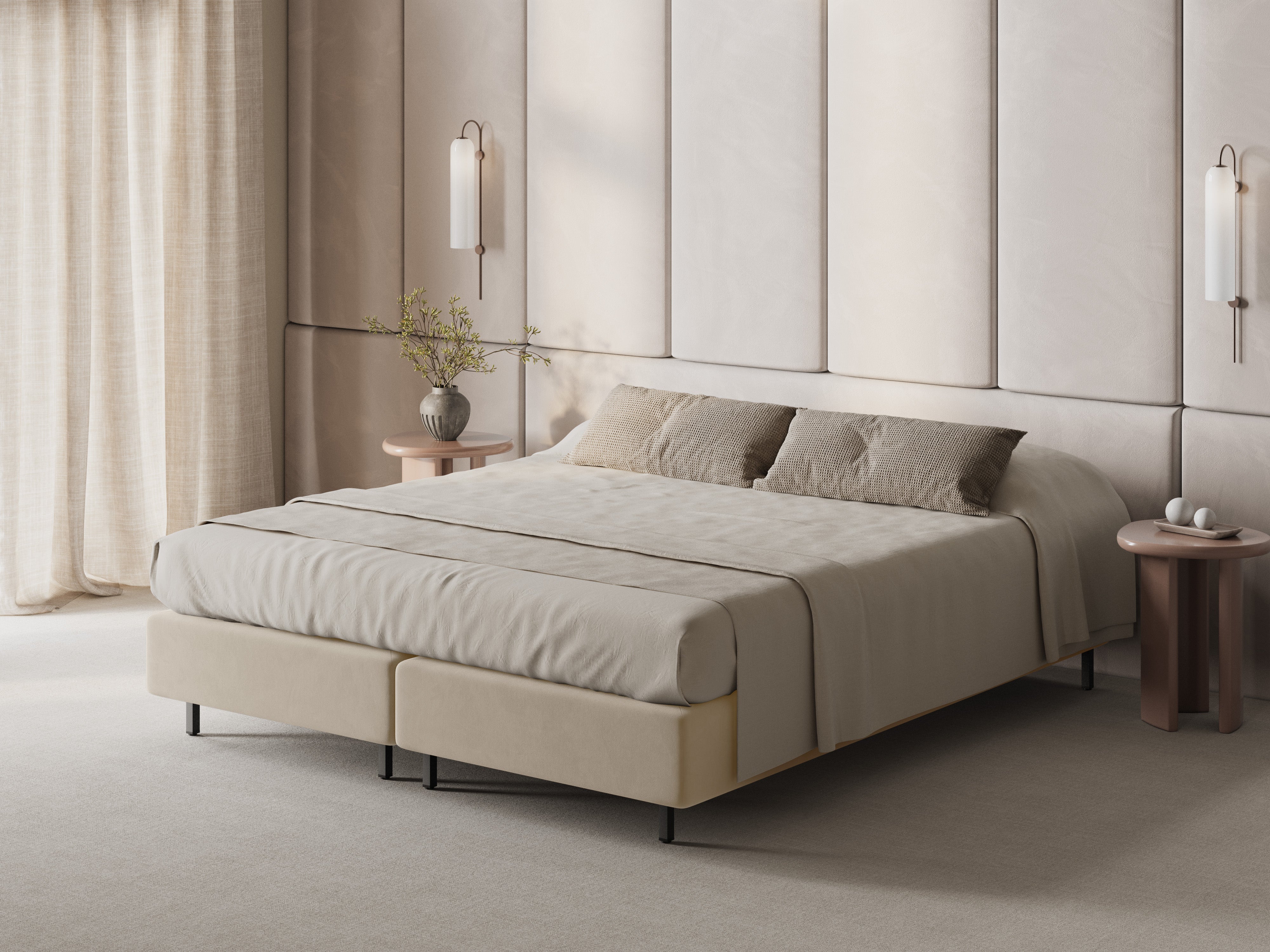 Velvet Bed WHALE Beige
