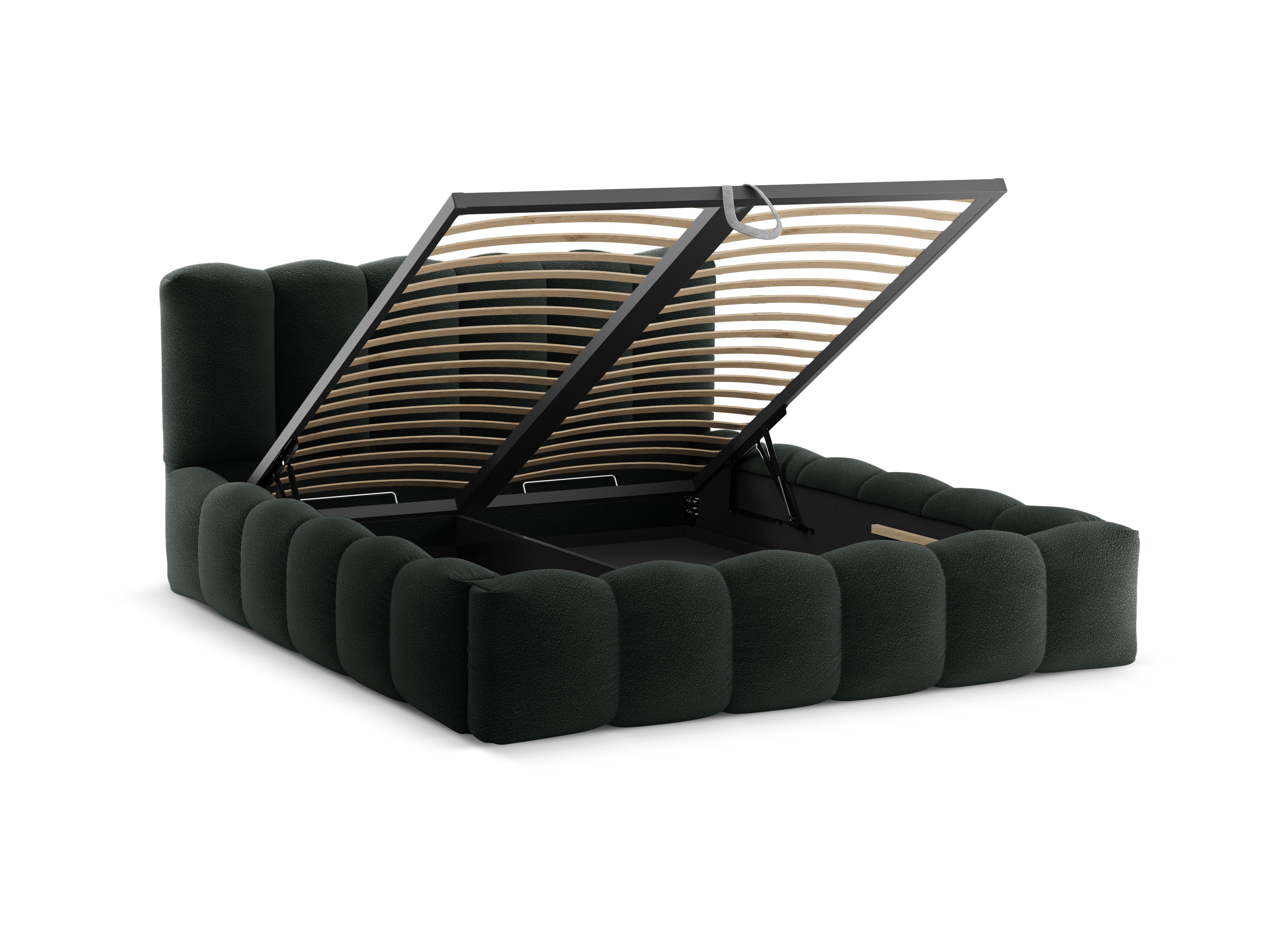 Bed with storage LUPINE black boucle