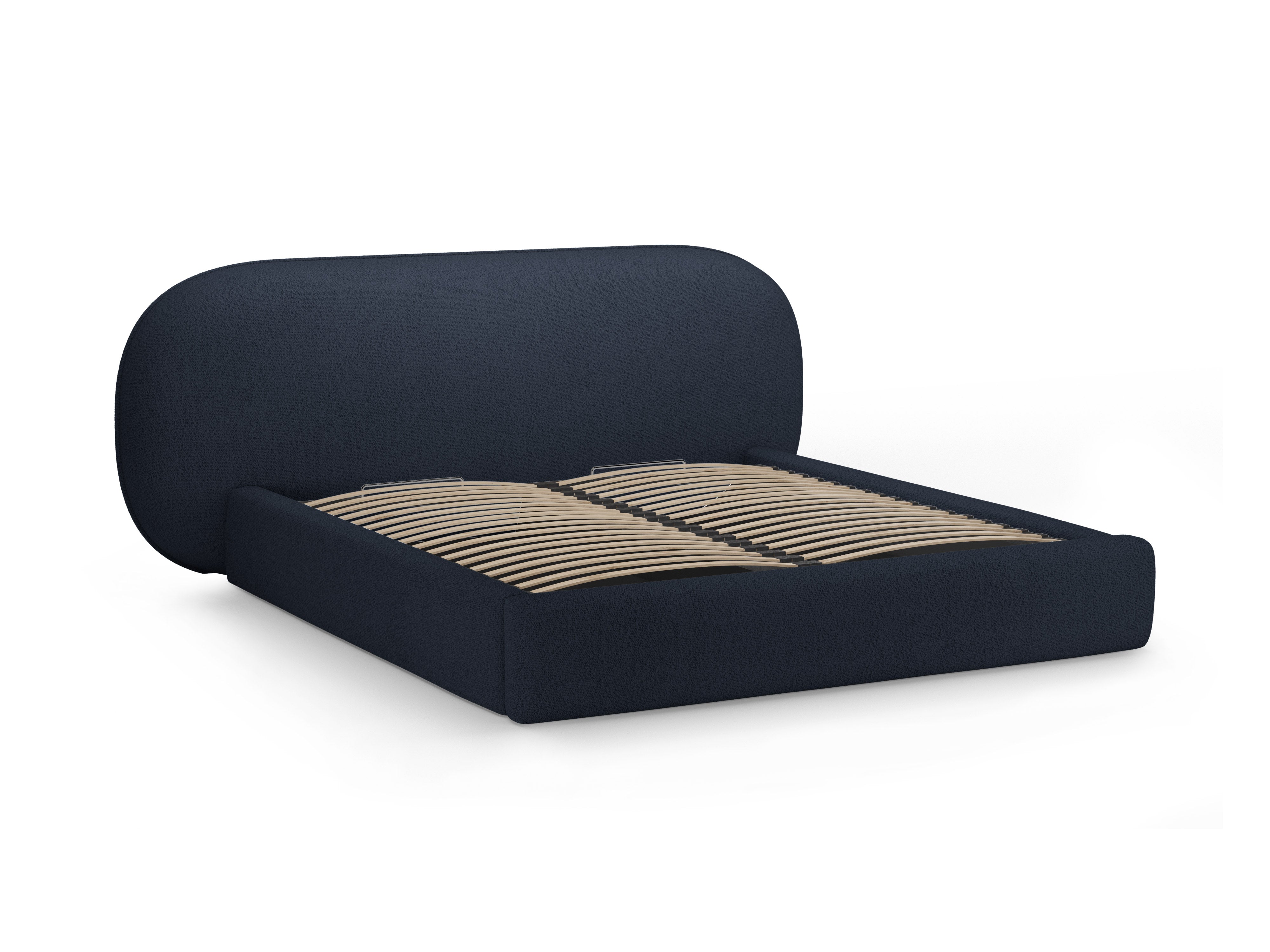 OVALO Bed dark blue boucle